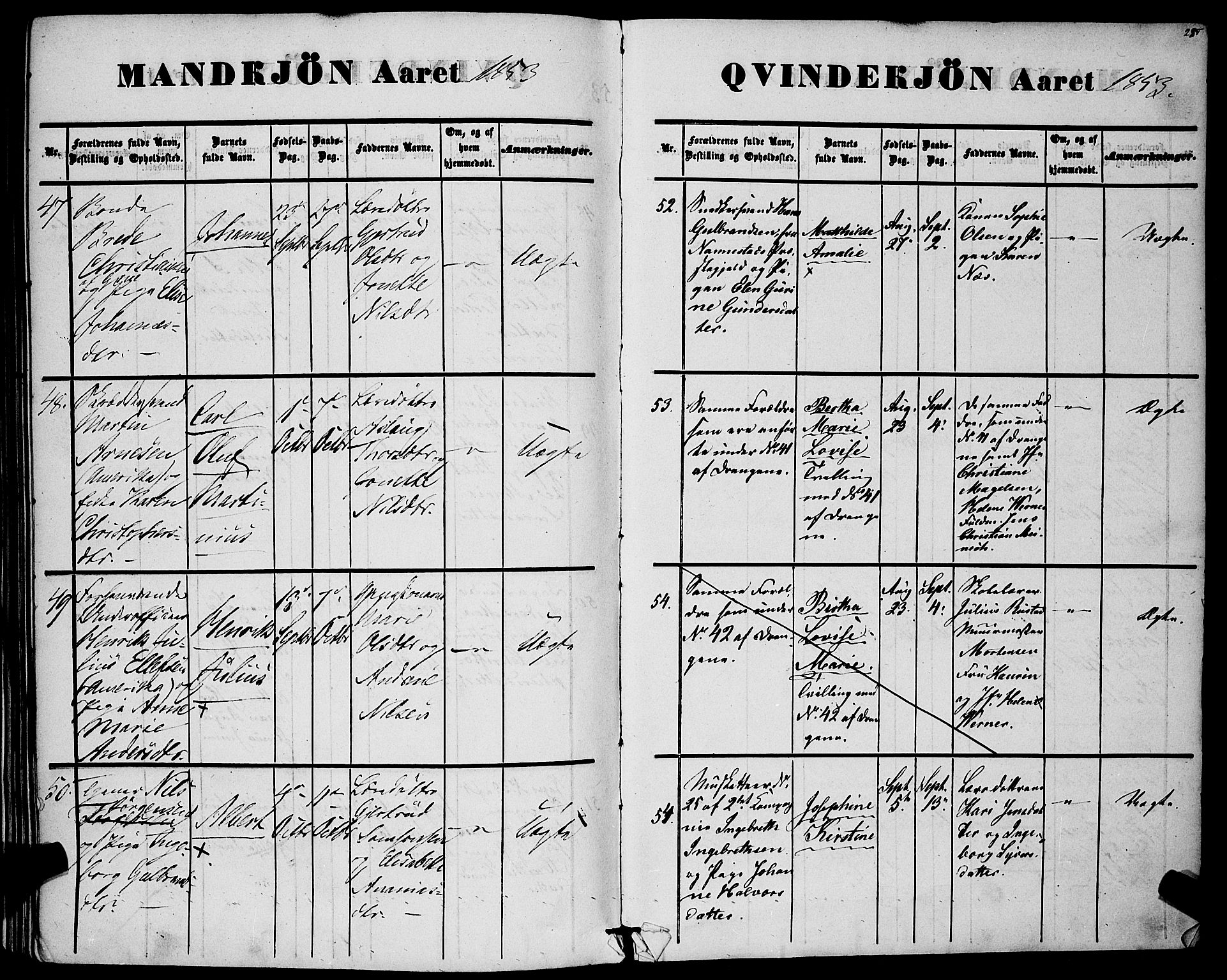 Rikshospitalet prestekontor Kirkebøker, AV/SAO-A-10309b/F/L0003: Parish register (official) no. 3, 1841-1853, p. 285