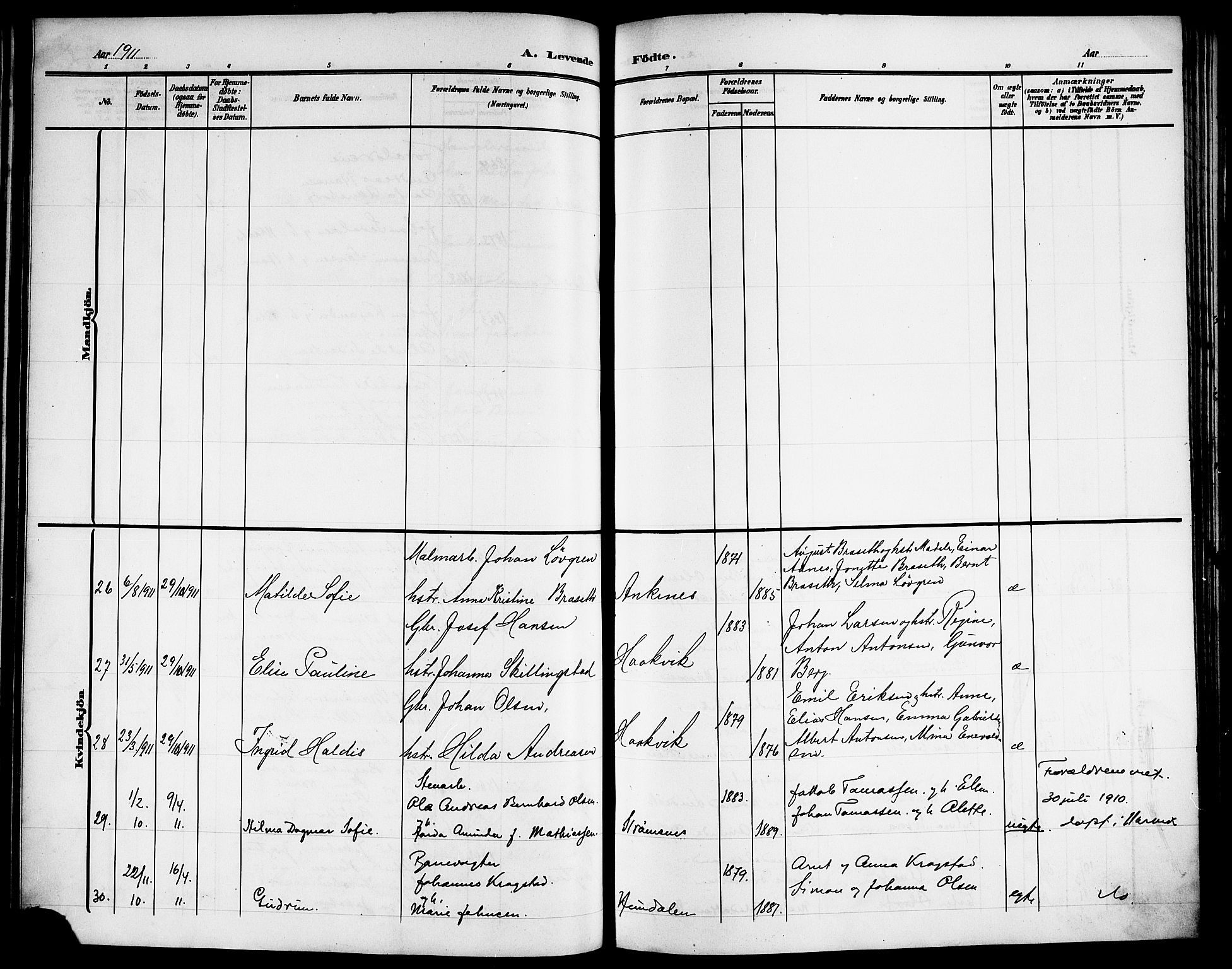 Ministerialprotokoller, klokkerbøker og fødselsregistre - Nordland, AV/SAT-A-1459/866/L0954: Parish register (copy) no. 866C03, 1905-1923