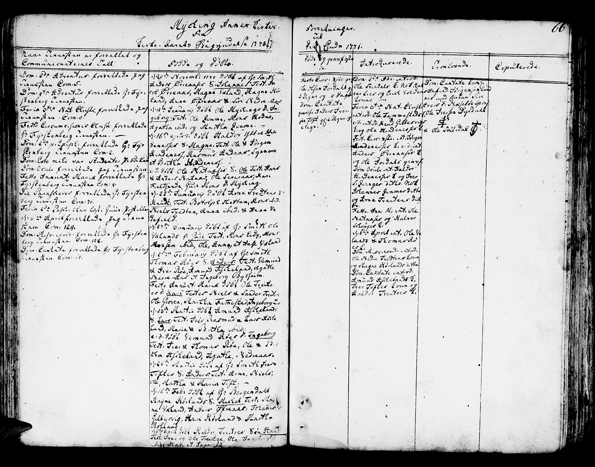 Lindås Sokneprestembete, AV/SAB-A-76701/H/Haa/Haaa/L0004: Parish register (official) no. A 4, 1764-1791, p. 66