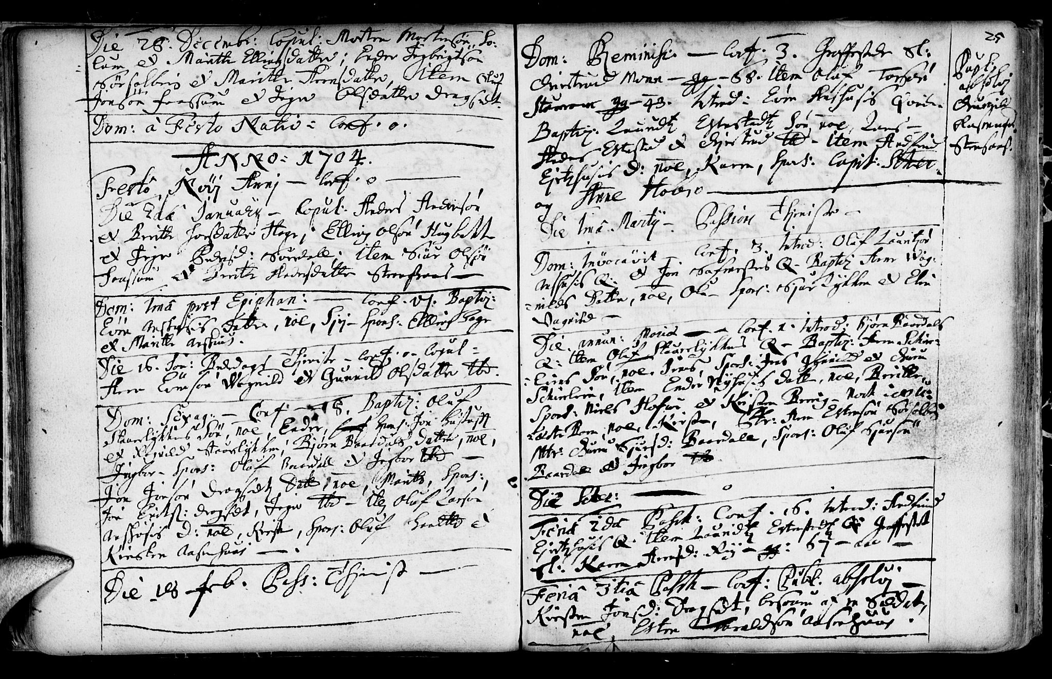 Ministerialprotokoller, klokkerbøker og fødselsregistre - Sør-Trøndelag, AV/SAT-A-1456/689/L1036: Parish register (official) no. 689A01, 1696-1746, p. 25