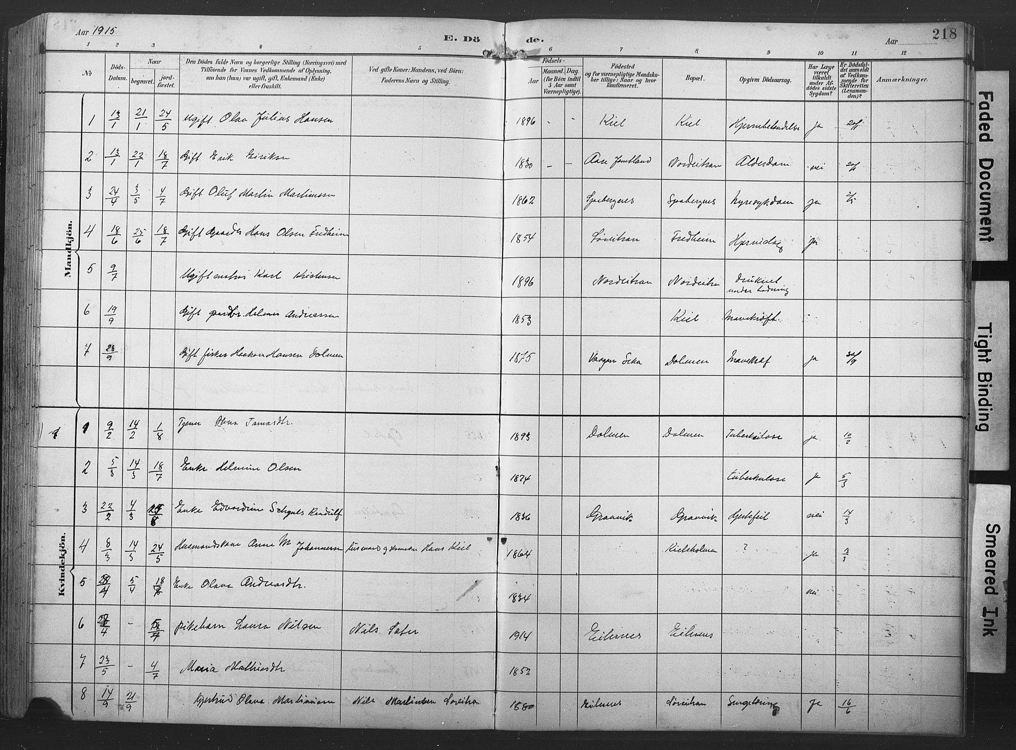 Ministerialprotokoller, klokkerbøker og fødselsregistre - Nord-Trøndelag, AV/SAT-A-1458/789/L0706: Parish register (copy) no. 789C01, 1888-1931, p. 218