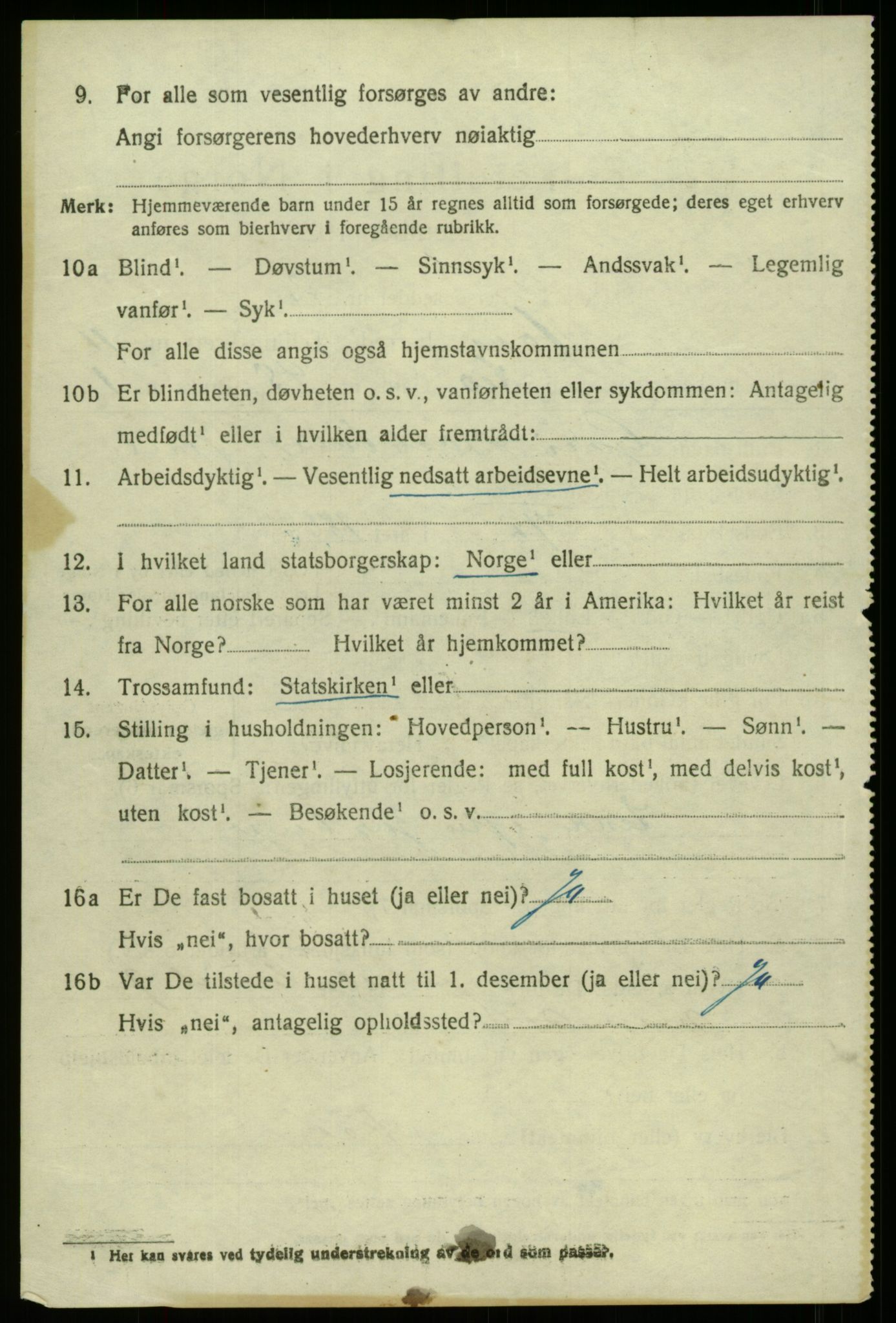 SAB, 1920 census for Haus, 1920, p. 7432