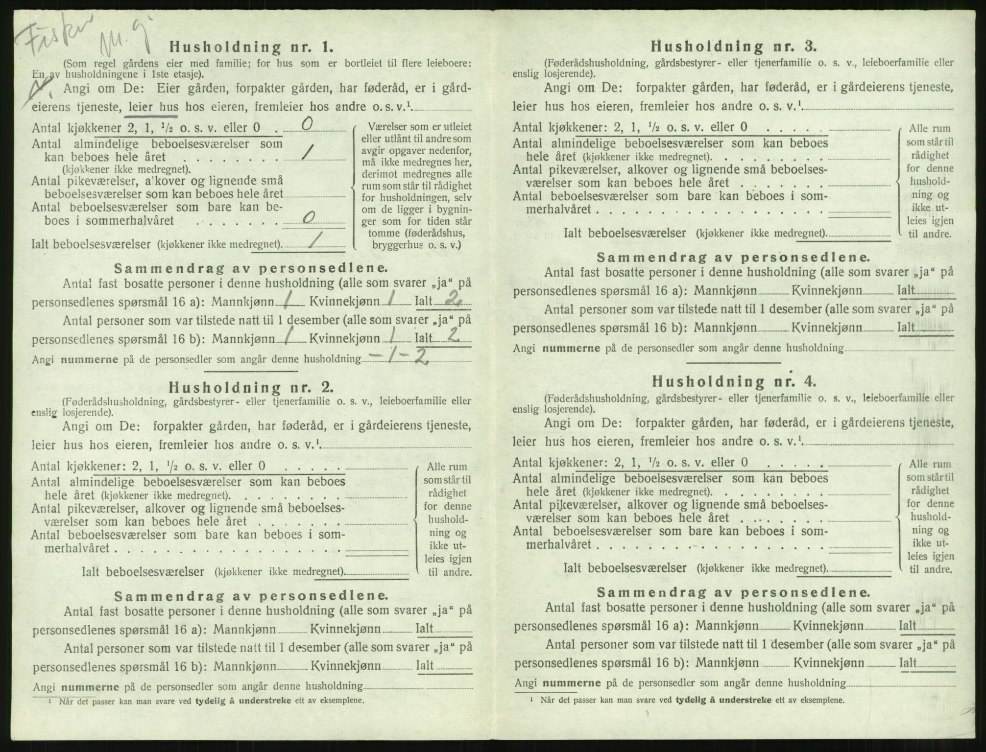 SAT, 1920 census for Borgund, 1920, p. 2021