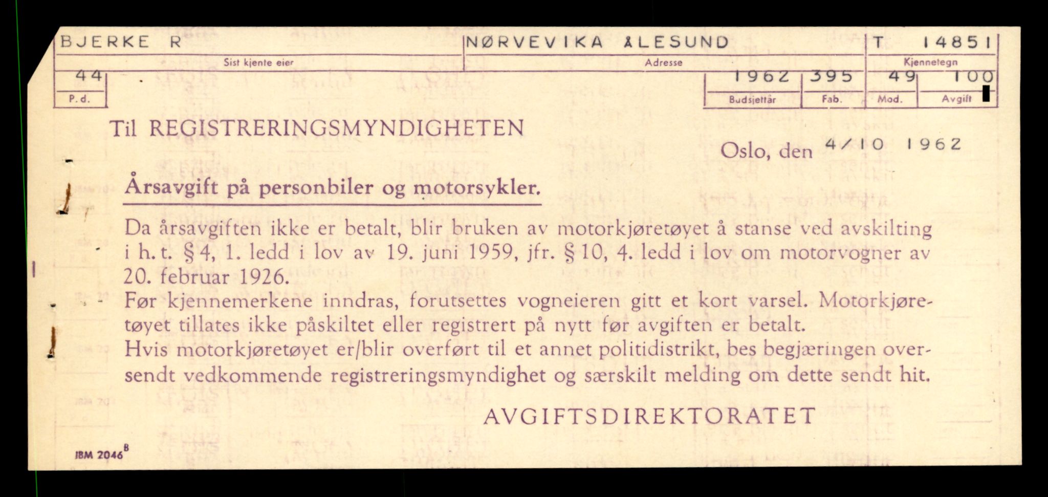 Møre og Romsdal vegkontor - Ålesund trafikkstasjon, AV/SAT-A-4099/F/Fe/L0048: Registreringskort for kjøretøy T 14721 - T 14863, 1927-1998, p. 3003