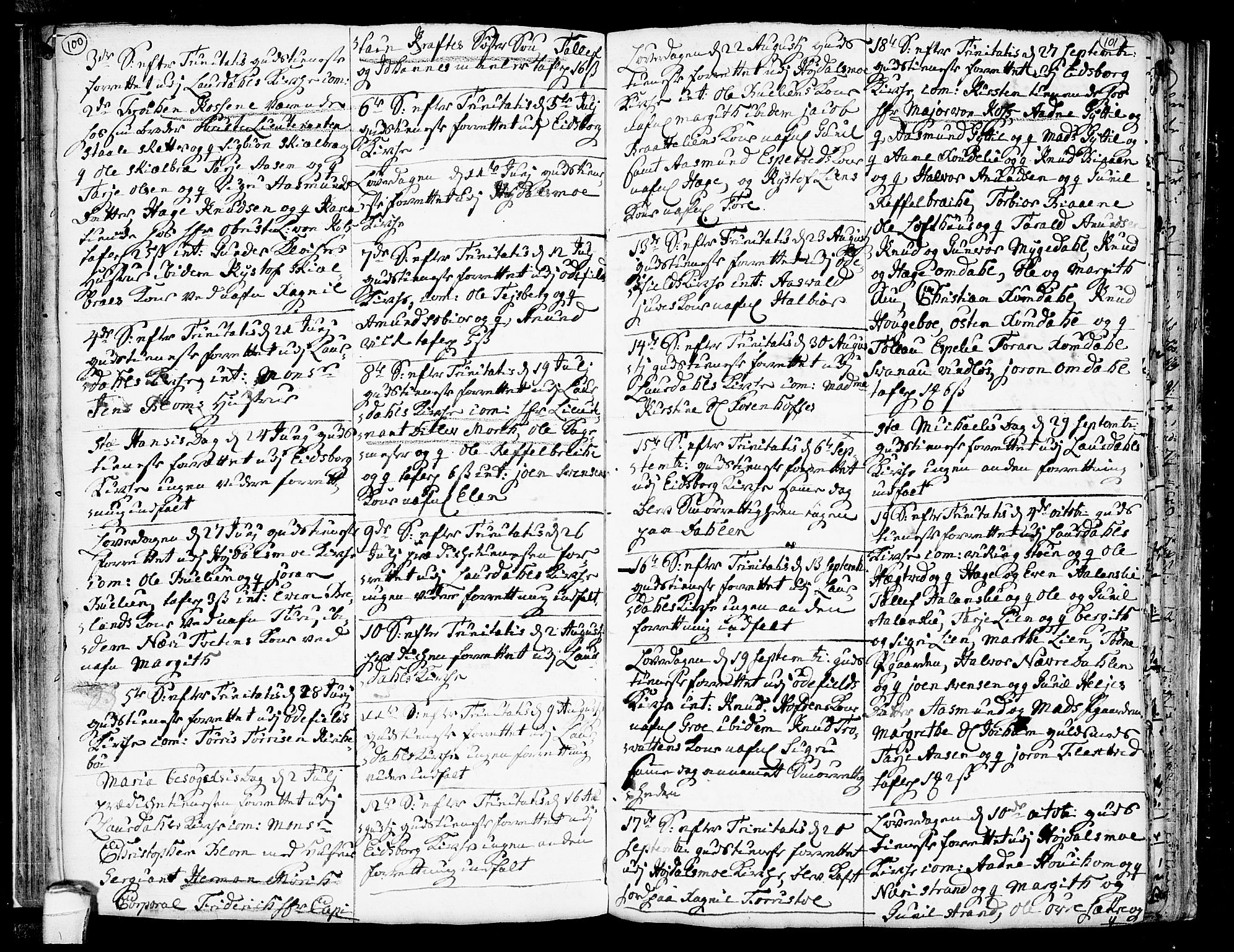 Lårdal kirkebøker, AV/SAKO-A-284/F/Fa/L0002: Parish register (official) no. I 2, 1734-1754, p. 100-101