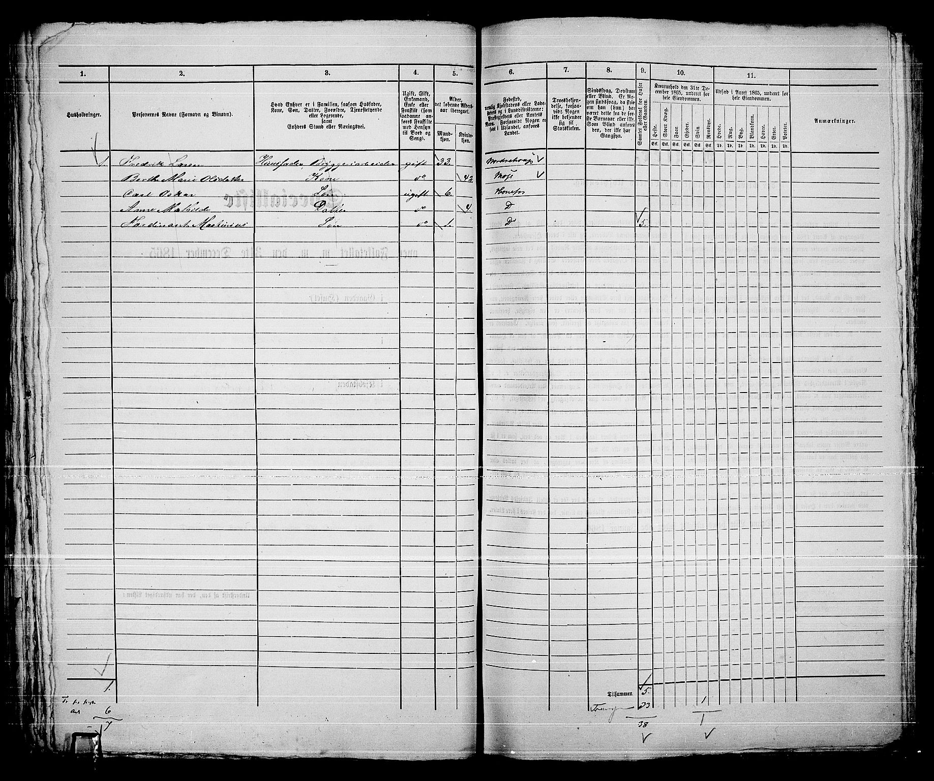 RA, 1865 census for Norderhov/Hønefoss, 1865, p. 73