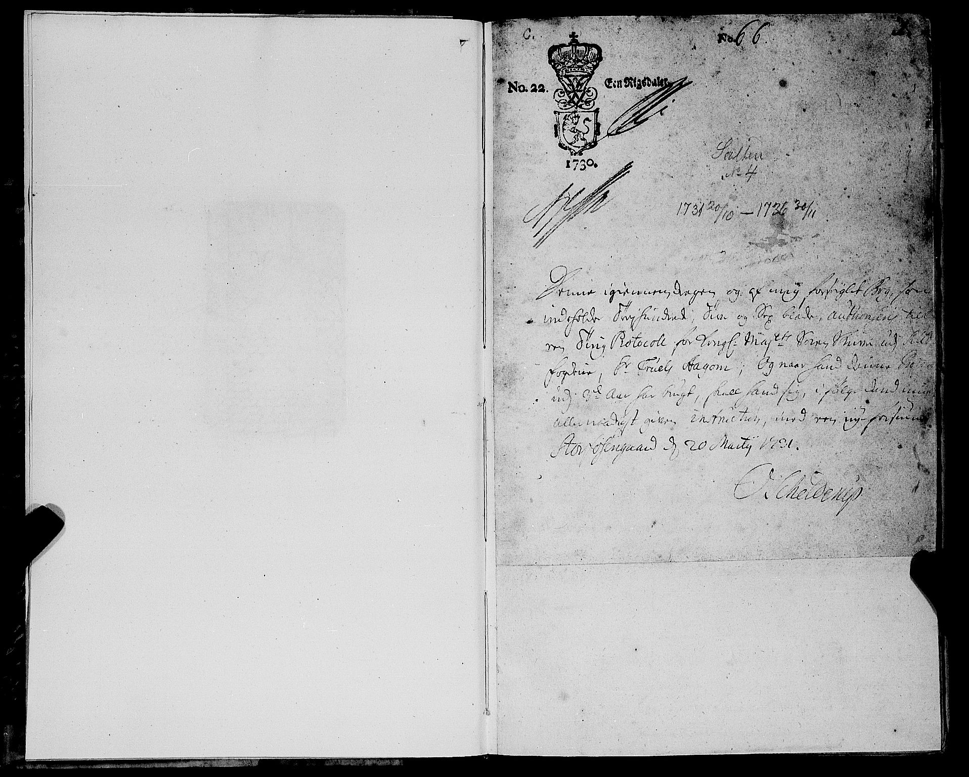 Salten sorenskriveri, AV/SAT-A-4578/1/1/1A/L0004: Tingbok, 1731-1736, p. 0b-1a