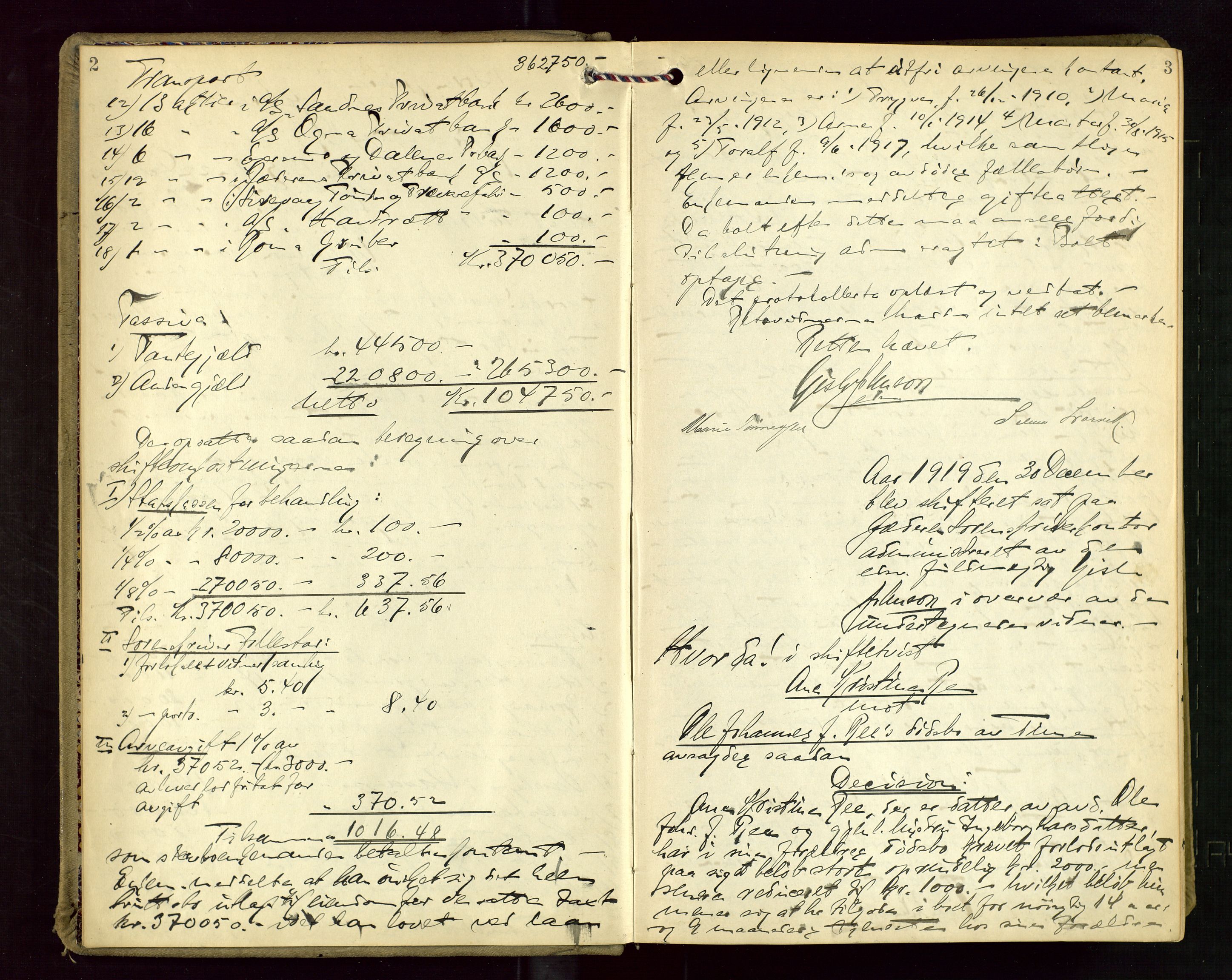 Jæren sorenskriveri, AV/SAST-A-100310/01/5/53/53BA/L0004: SKIFTEFORHANDLINGSPROTOKOLL, 1919-1925, p. 2-3
