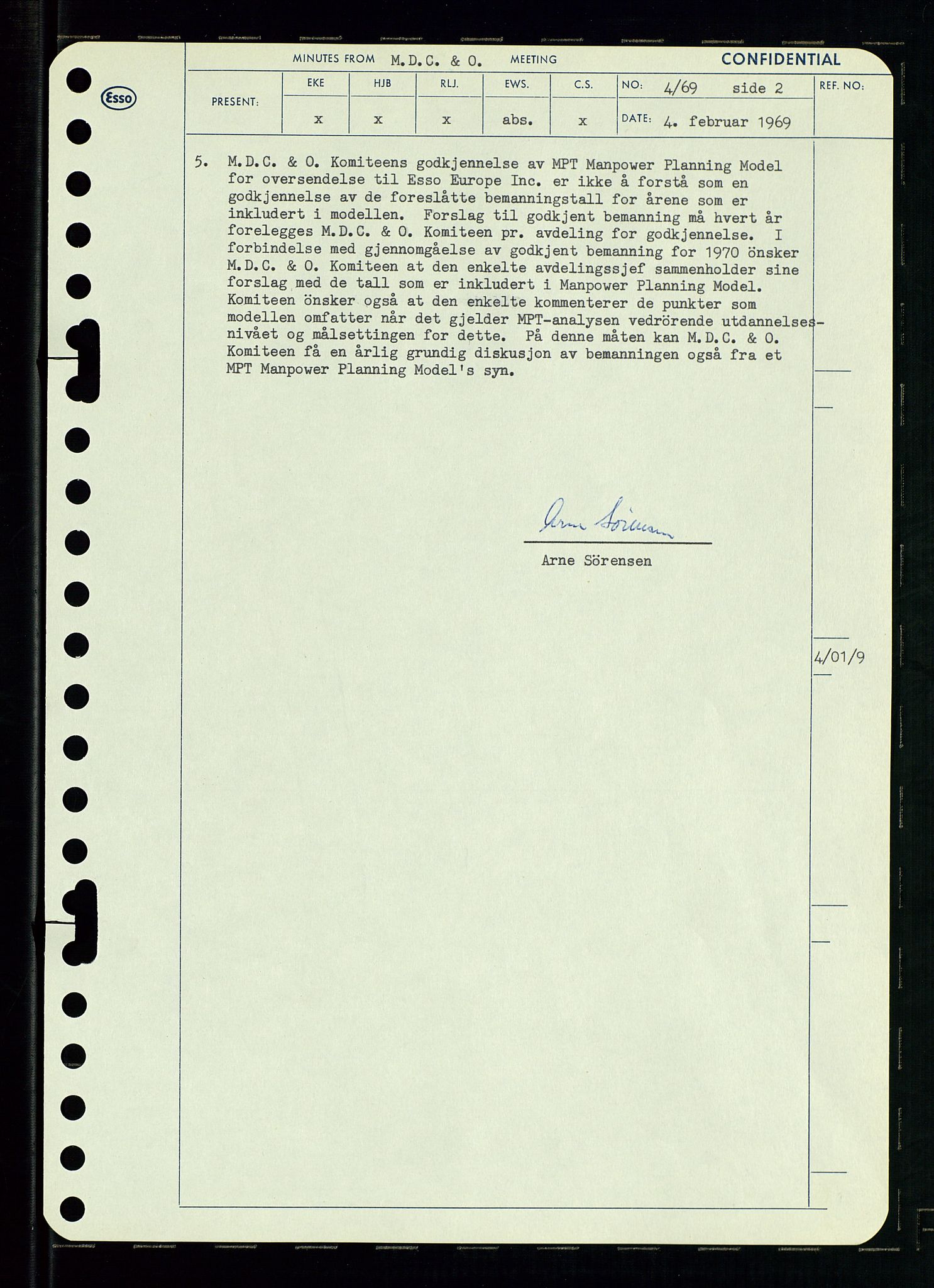 Pa 0982 - Esso Norge A/S, AV/SAST-A-100448/A/Aa/L0003/0001: Den administrerende direksjon Board minutes (styrereferater) og Bedriftforsamlingsprotokoll / Den administrerende direksjon Board minutes (styrereferater), 1969, p. 138