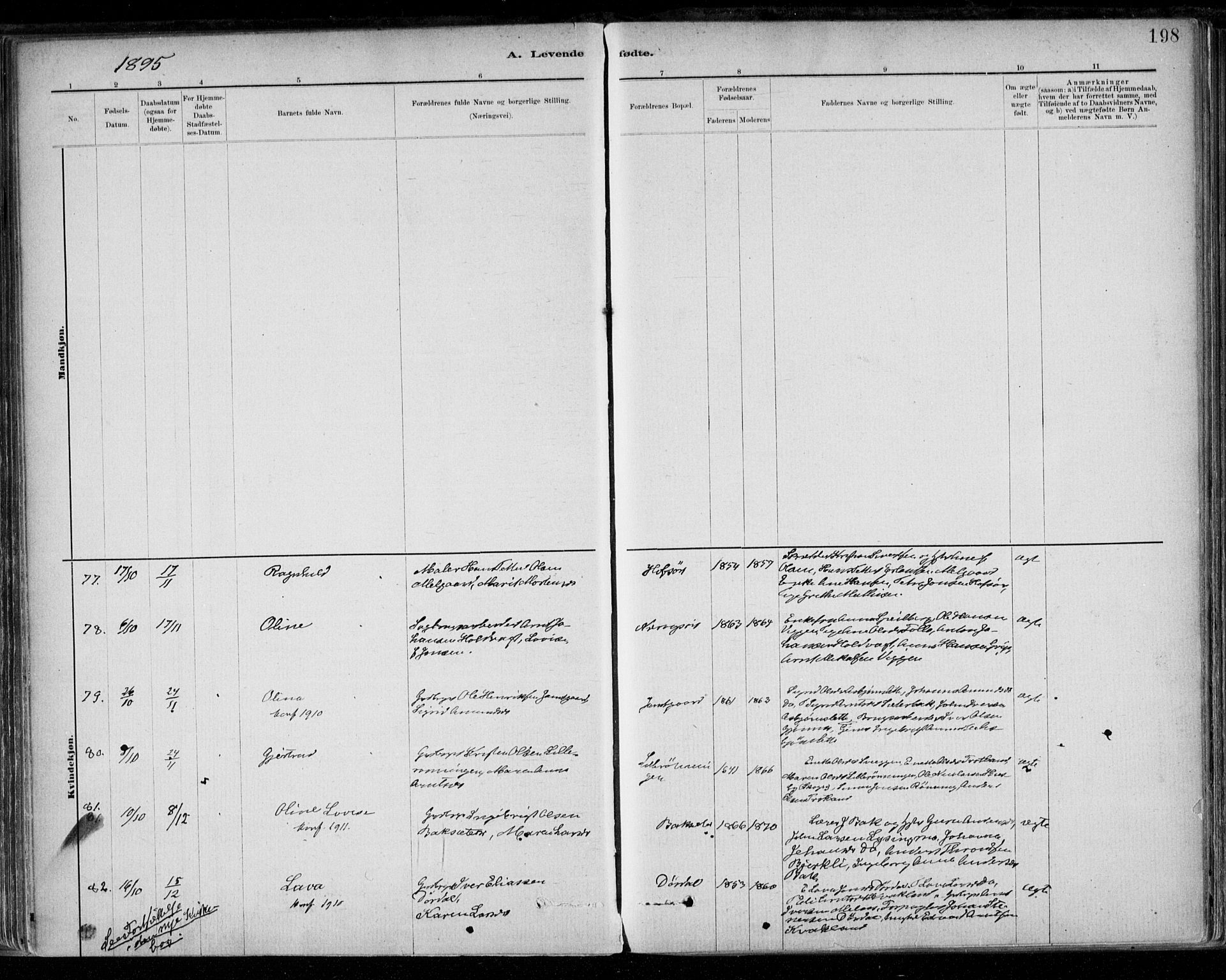 Ministerialprotokoller, klokkerbøker og fødselsregistre - Sør-Trøndelag, SAT/A-1456/668/L0809: Parish register (official) no. 668A09, 1881-1895, p. 198