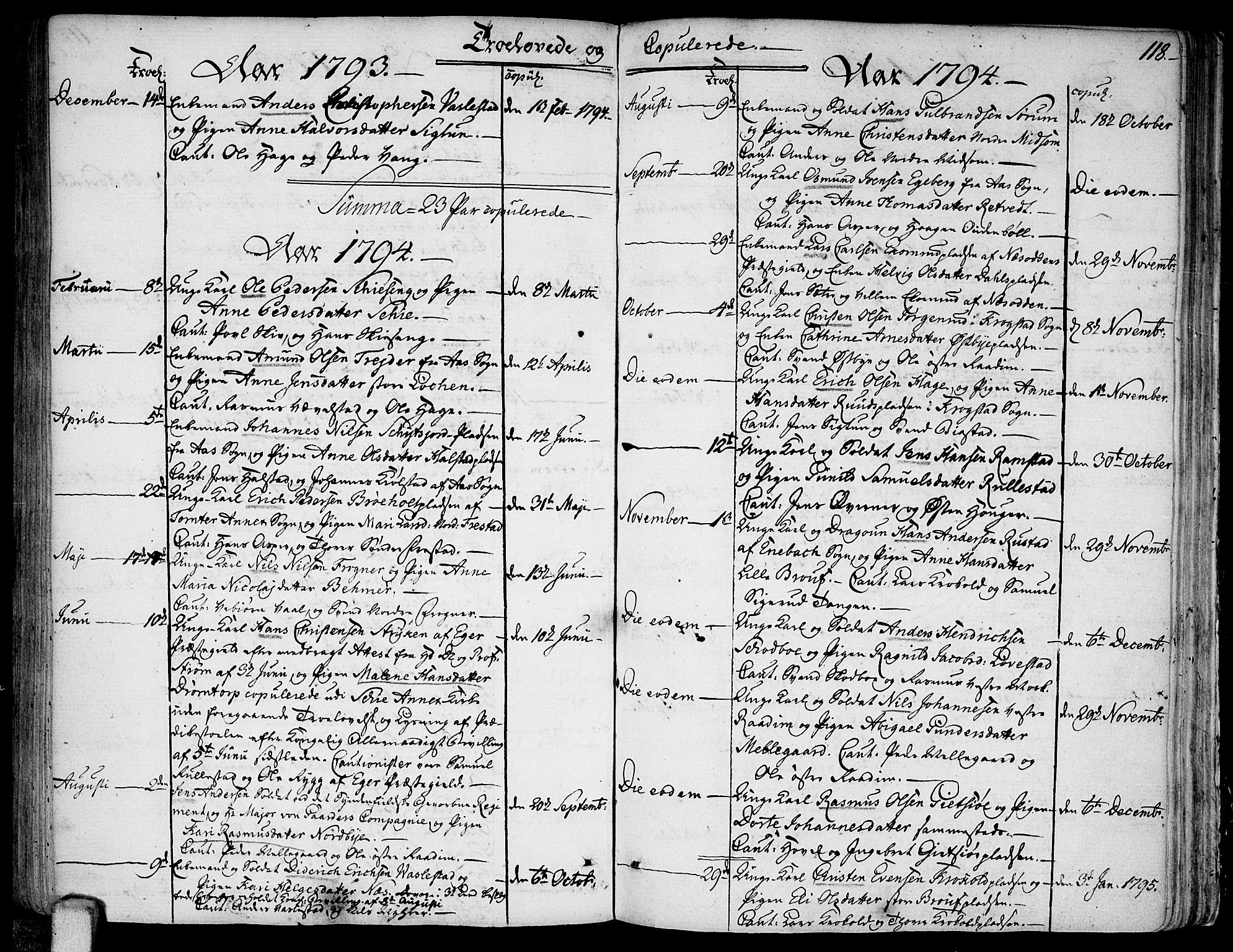 Kråkstad prestekontor Kirkebøker, SAO/A-10125a/F/Fa/L0002: Parish register (official) no. I 2, 1786-1814, p. 118