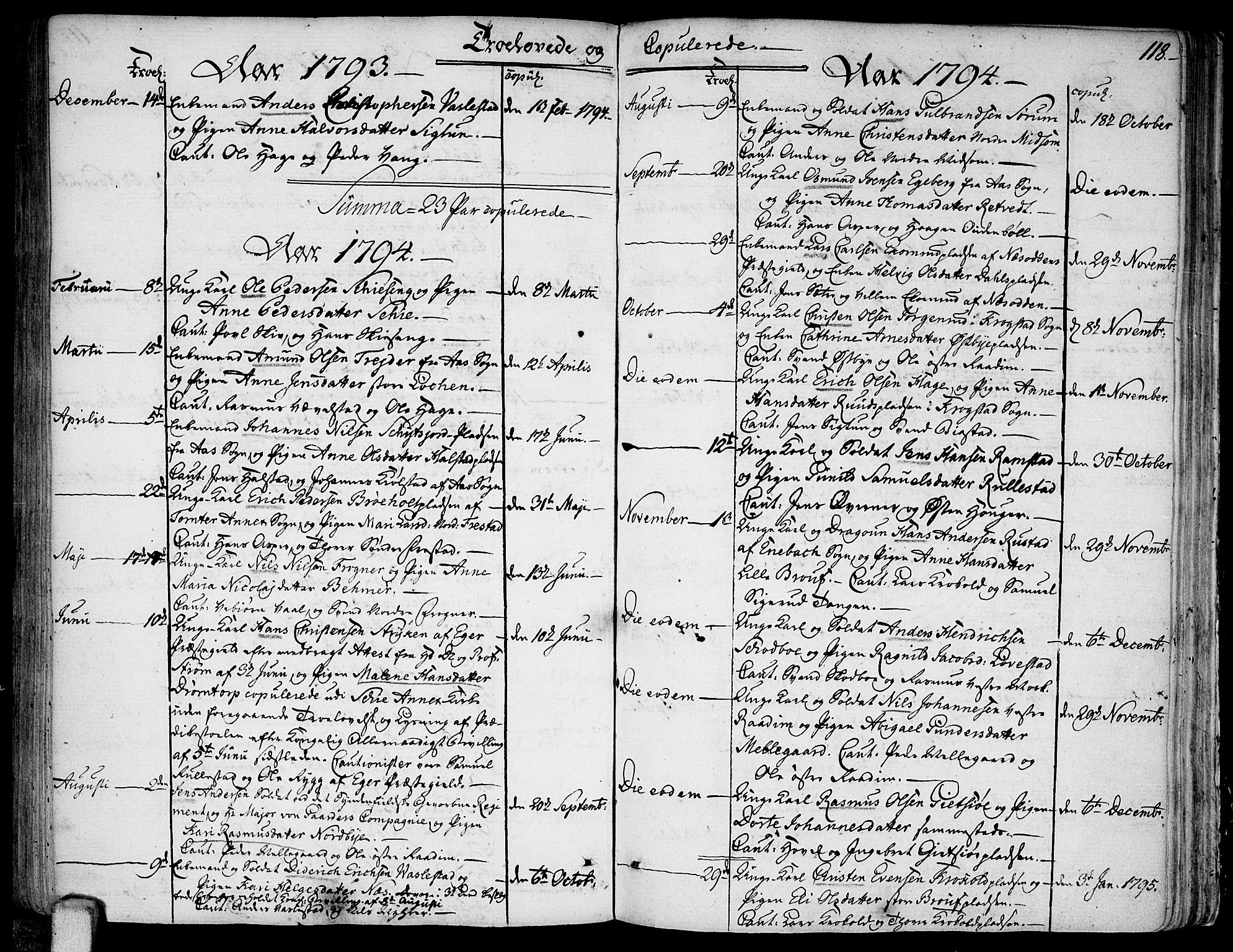 Kråkstad prestekontor Kirkebøker, AV/SAO-A-10125a/F/Fa/L0002: Parish register (official) no. I 2, 1786-1814, p. 118