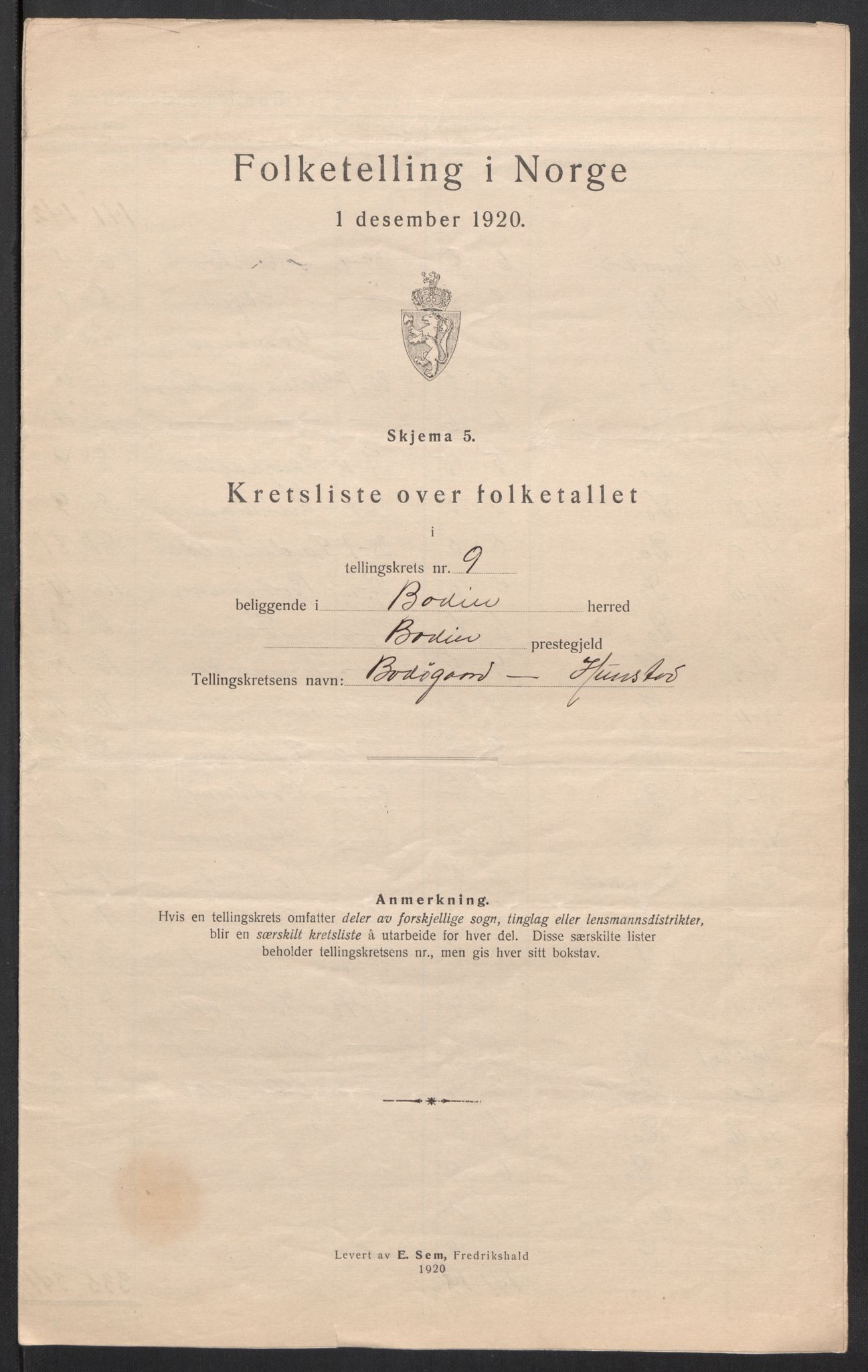 SAT, 1920 census for Bodin, 1920, p. 38