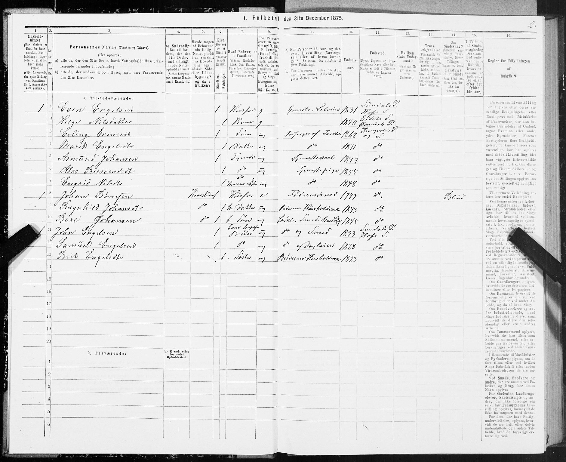 SAT, 1875 census for 1560P Tingvoll, 1875, p. 2002