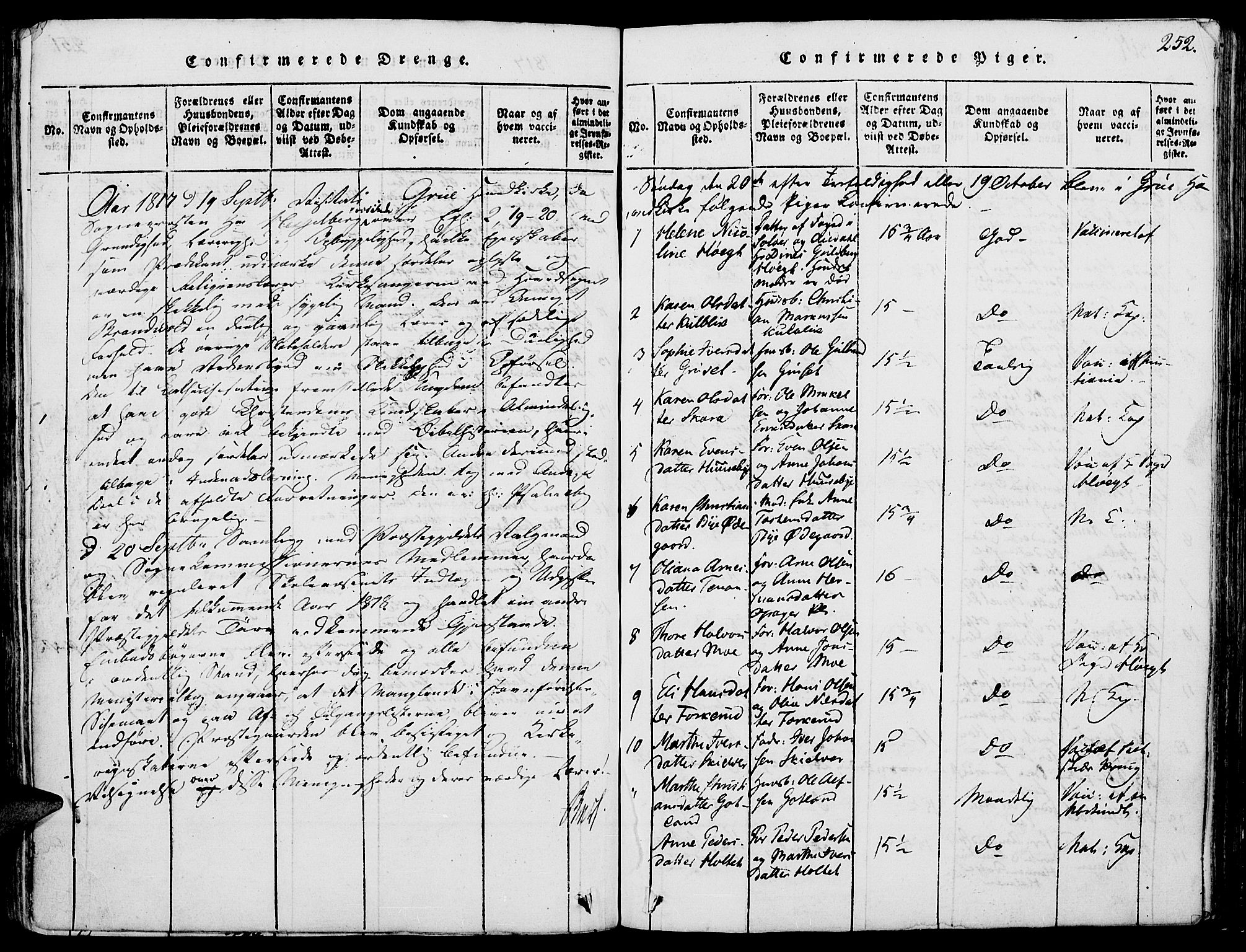 Grue prestekontor, SAH/PREST-036/H/Ha/Haa/L0006: Parish register (official) no. 6, 1814-1830, p. 252