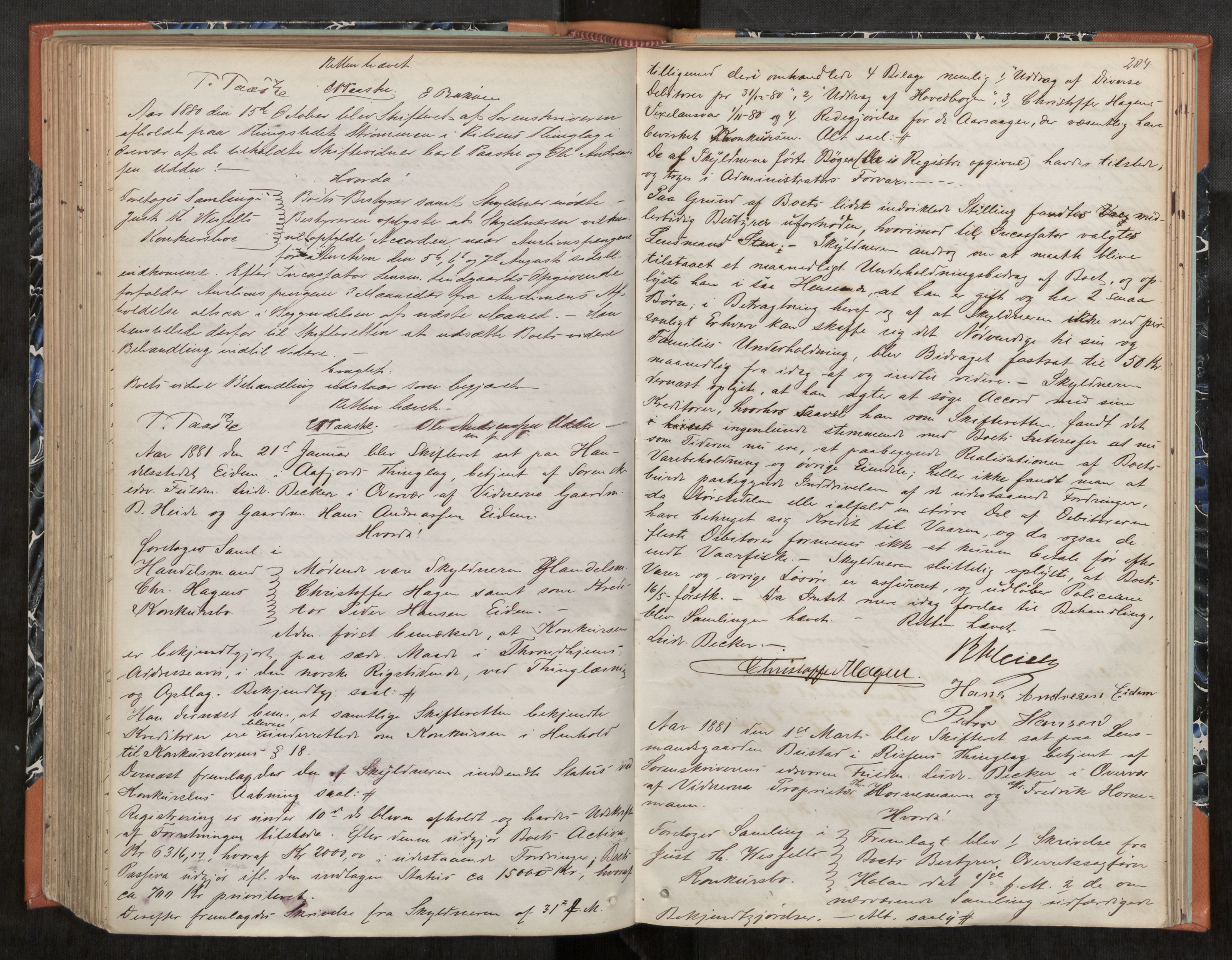Fosen sorenskriveri, AV/SAT-A-1107/1/3/3B/L0004: Skiftebehandlingsprotokoll, 1868-1888, p. 204