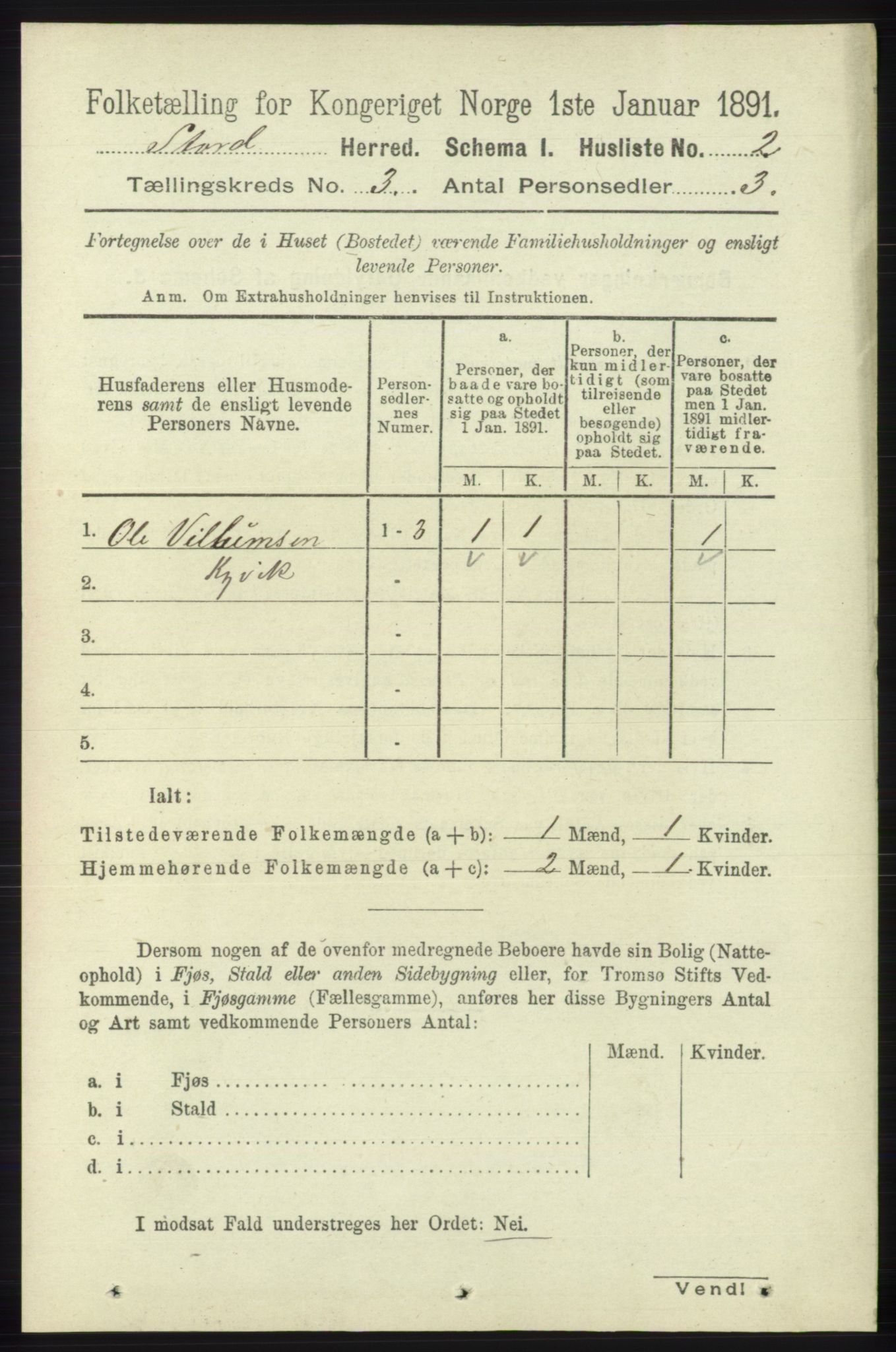 RA, 1891 census for 1221 Stord, 1891, p. 468