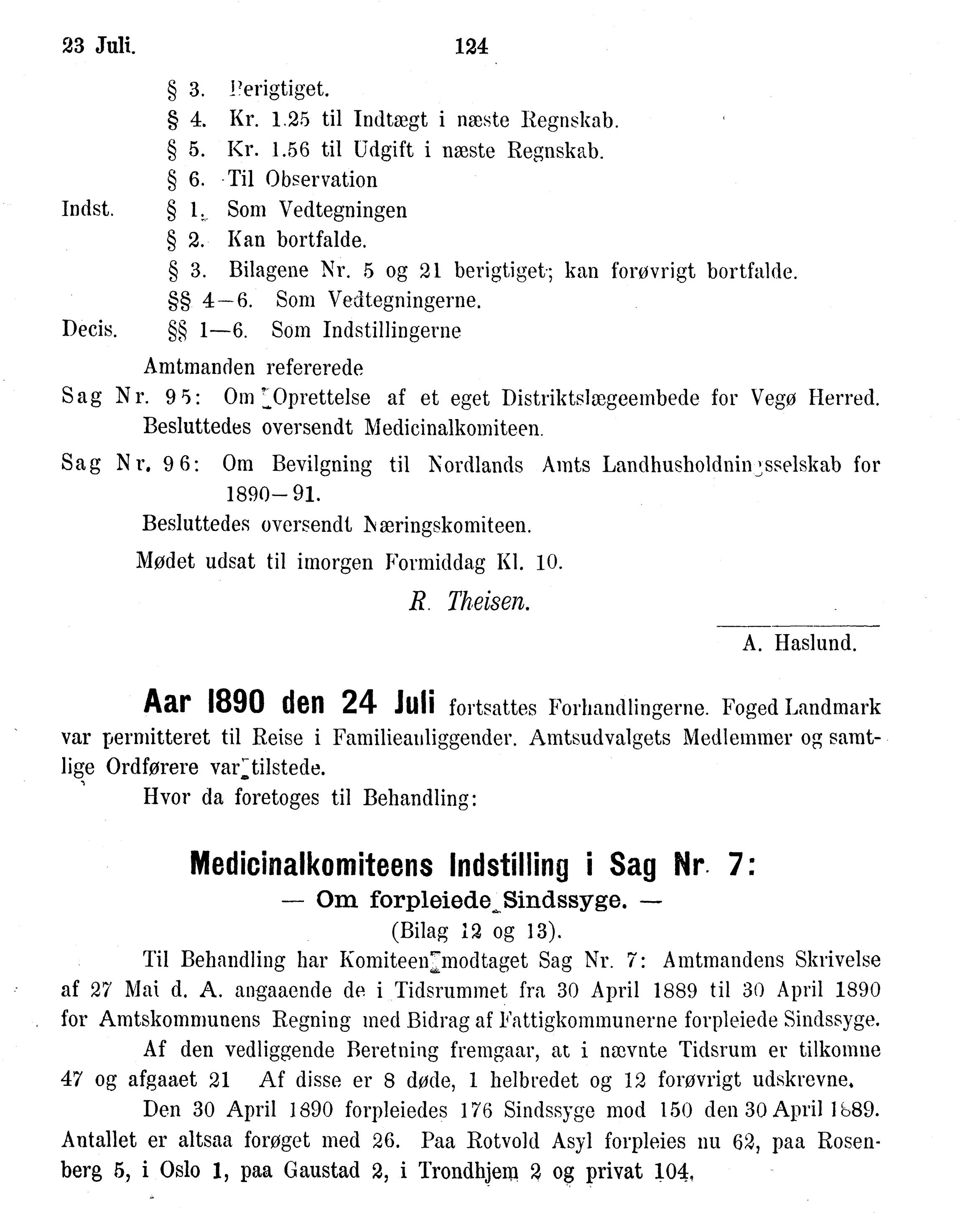 Nordland Fylkeskommune. Fylkestinget, AIN/NFK-17/176/A/Ac/L0015: Fylkestingsforhandlinger 1886-1890, 1886-1890, p. 124