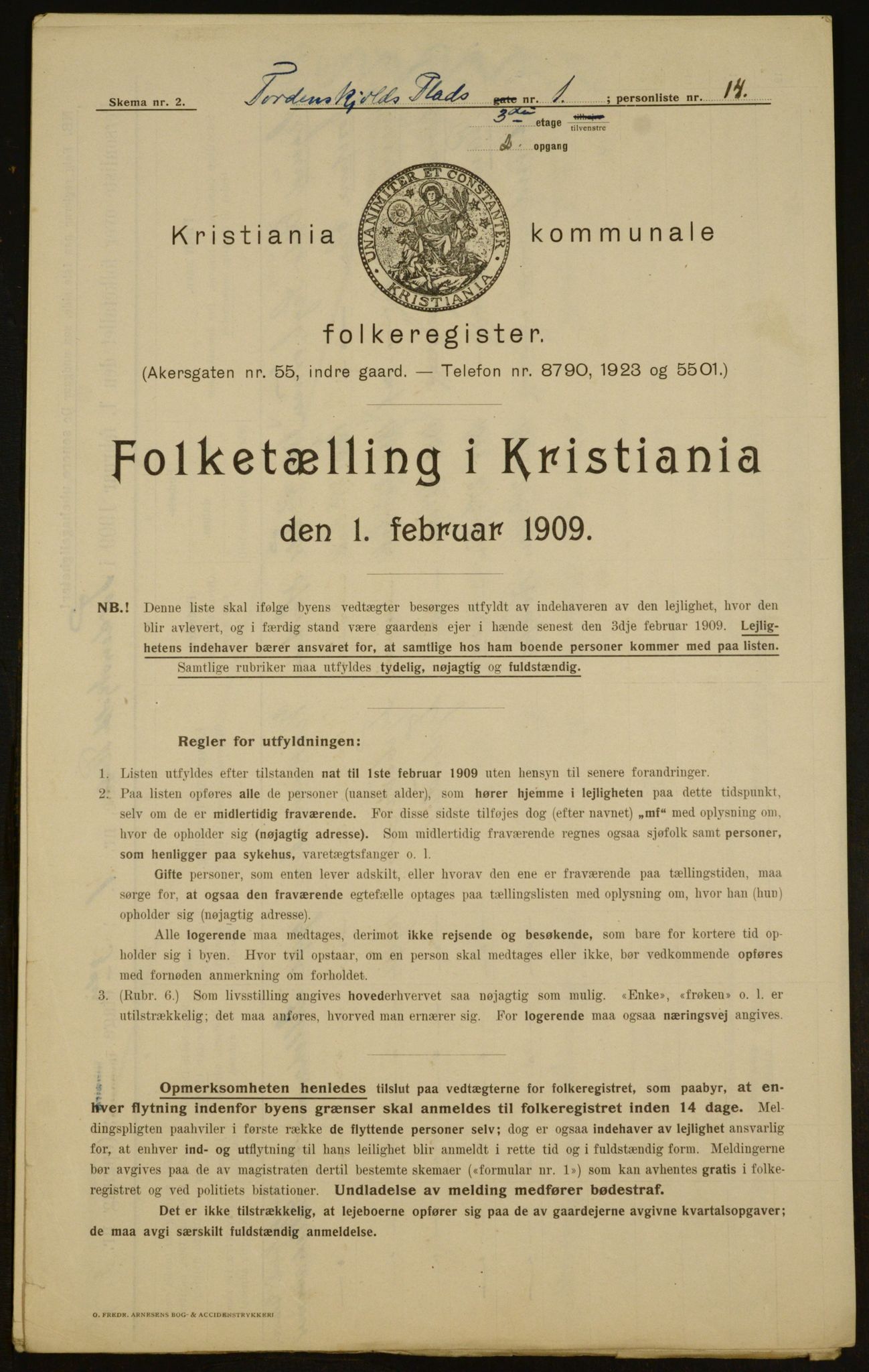 OBA, Municipal Census 1909 for Kristiania, 1909, p. 103232