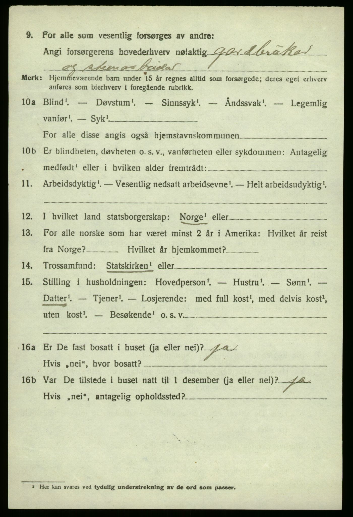 SAB, 1920 census for Haus, 1920, p. 1776