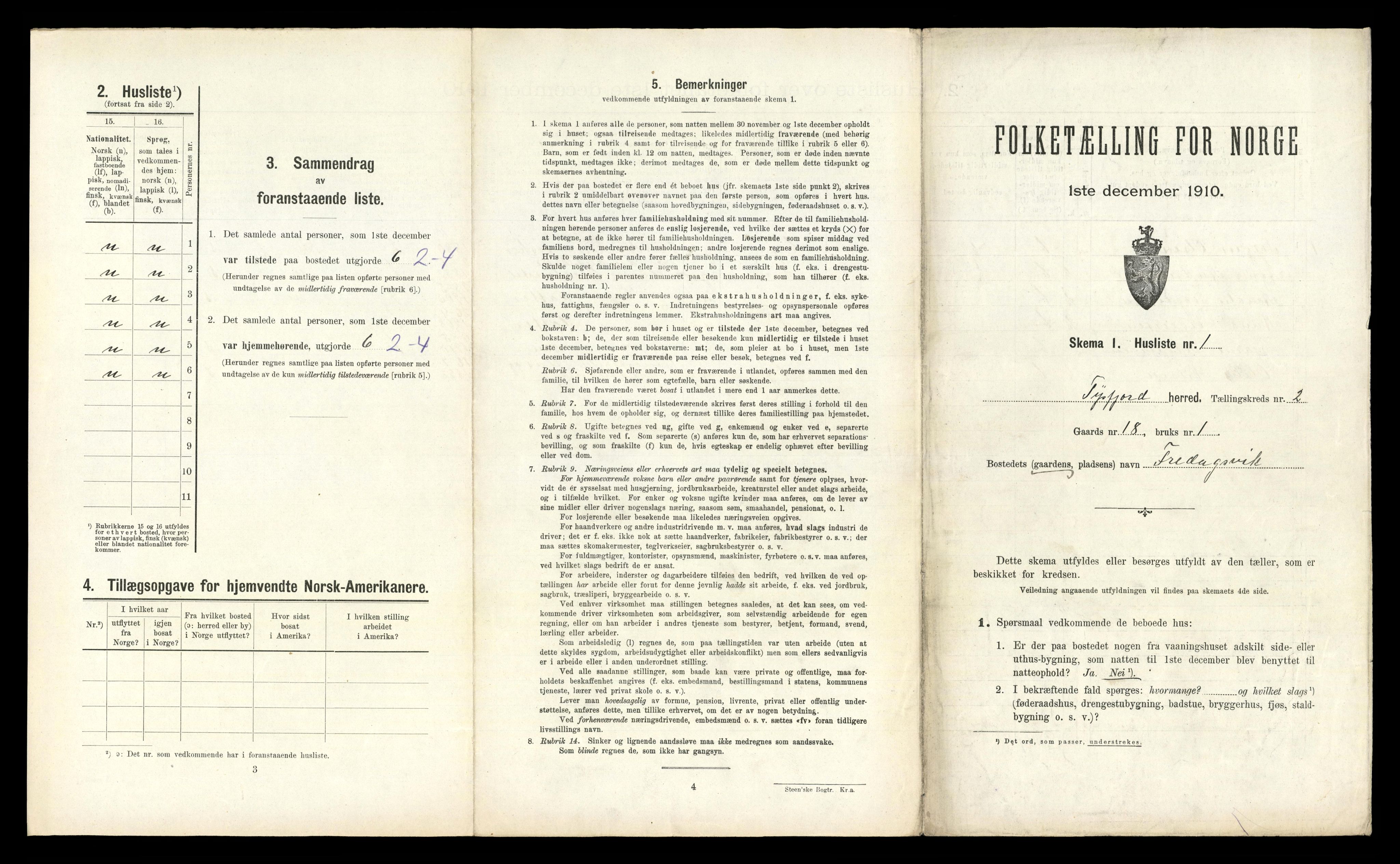 RA, 1910 census for Tysfjord, 1910, p. 283