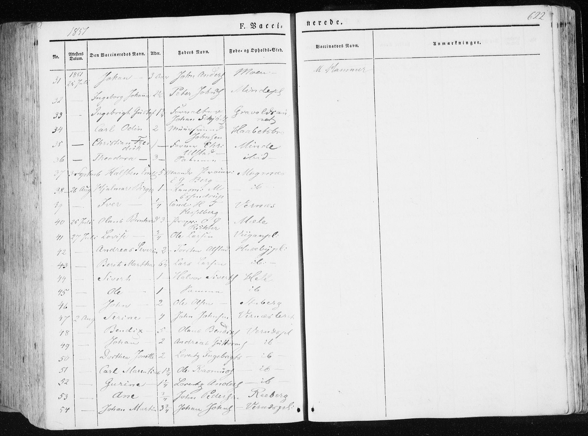 Ministerialprotokoller, klokkerbøker og fødselsregistre - Nord-Trøndelag, AV/SAT-A-1458/709/L0074: Parish register (official) no. 709A14, 1845-1858, p. 622