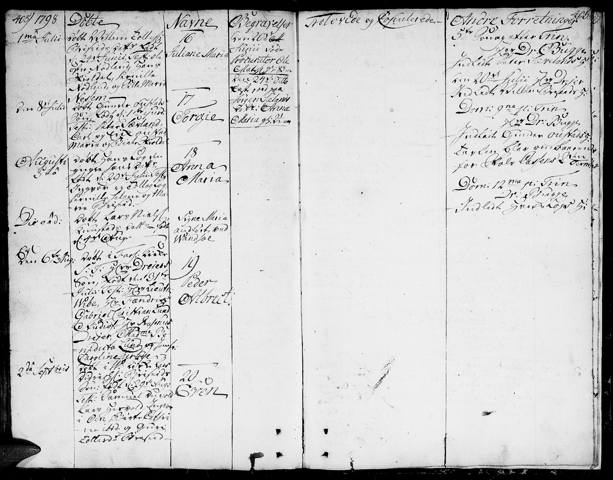 Herad sokneprestkontor, AV/SAK-1111-0018/F/Fa/Faa/L0001: Parish register (official) no. A 1 /1, 1768-1799, p. 405-406