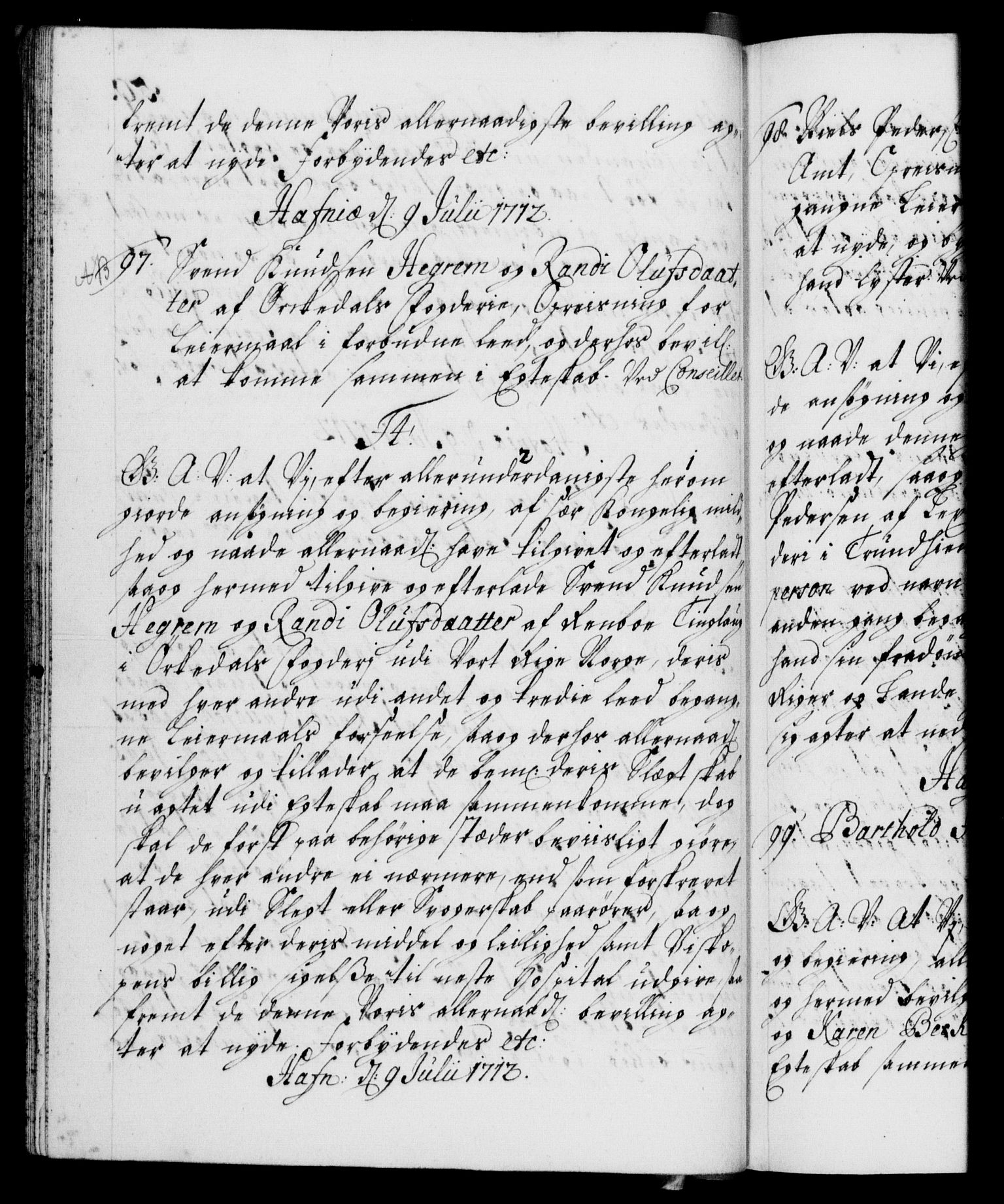 Danske Kanselli 1572-1799, AV/RA-EA-3023/F/Fc/Fca/Fcaa/L0021: Norske registre, 1712-1715, p. 50b