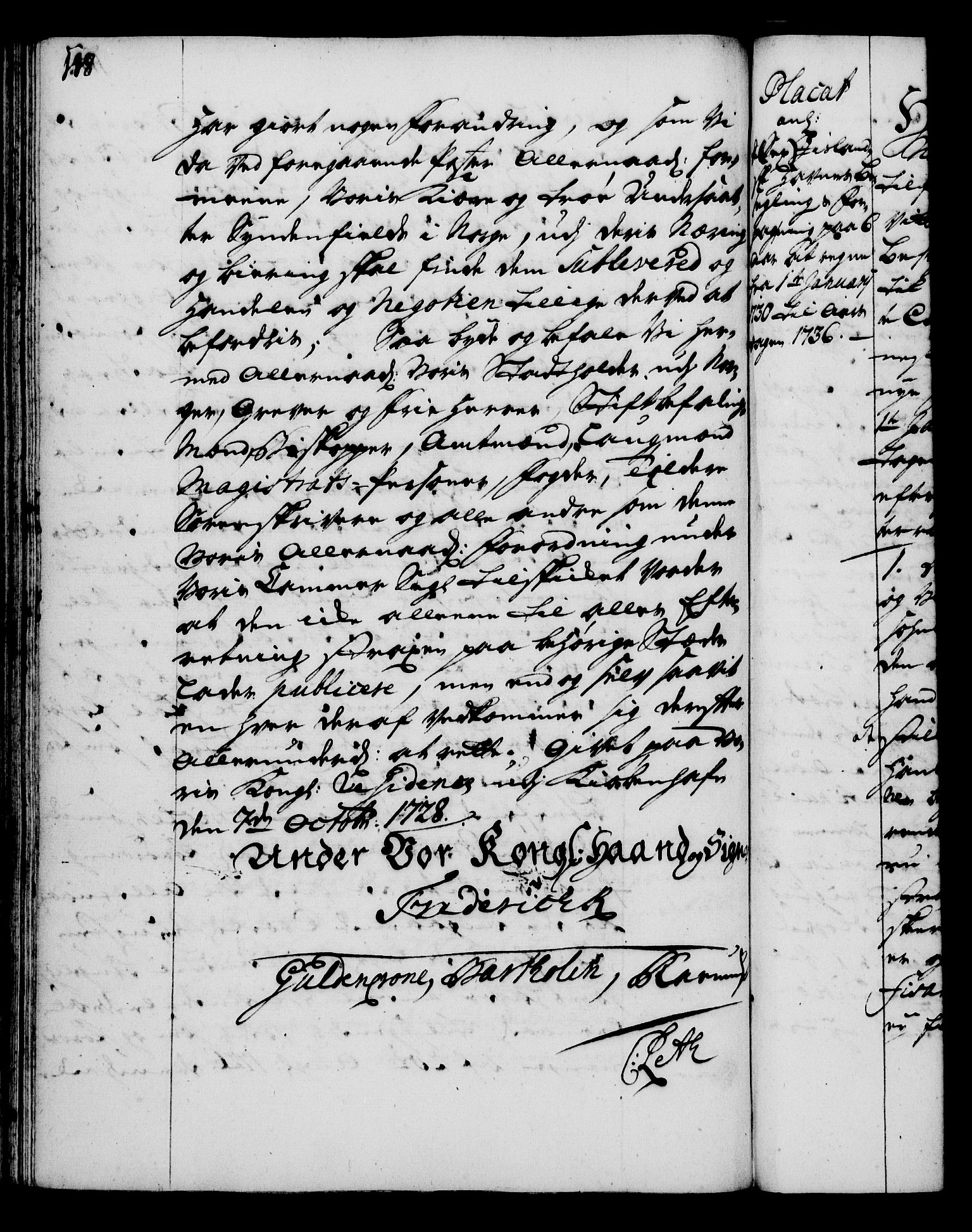 Rentekammeret, Kammerkanselliet, AV/RA-EA-3111/G/Gg/Gga/L0003: Norsk ekspedisjonsprotokoll med register (merket RK 53.3), 1727-1734, p. 118