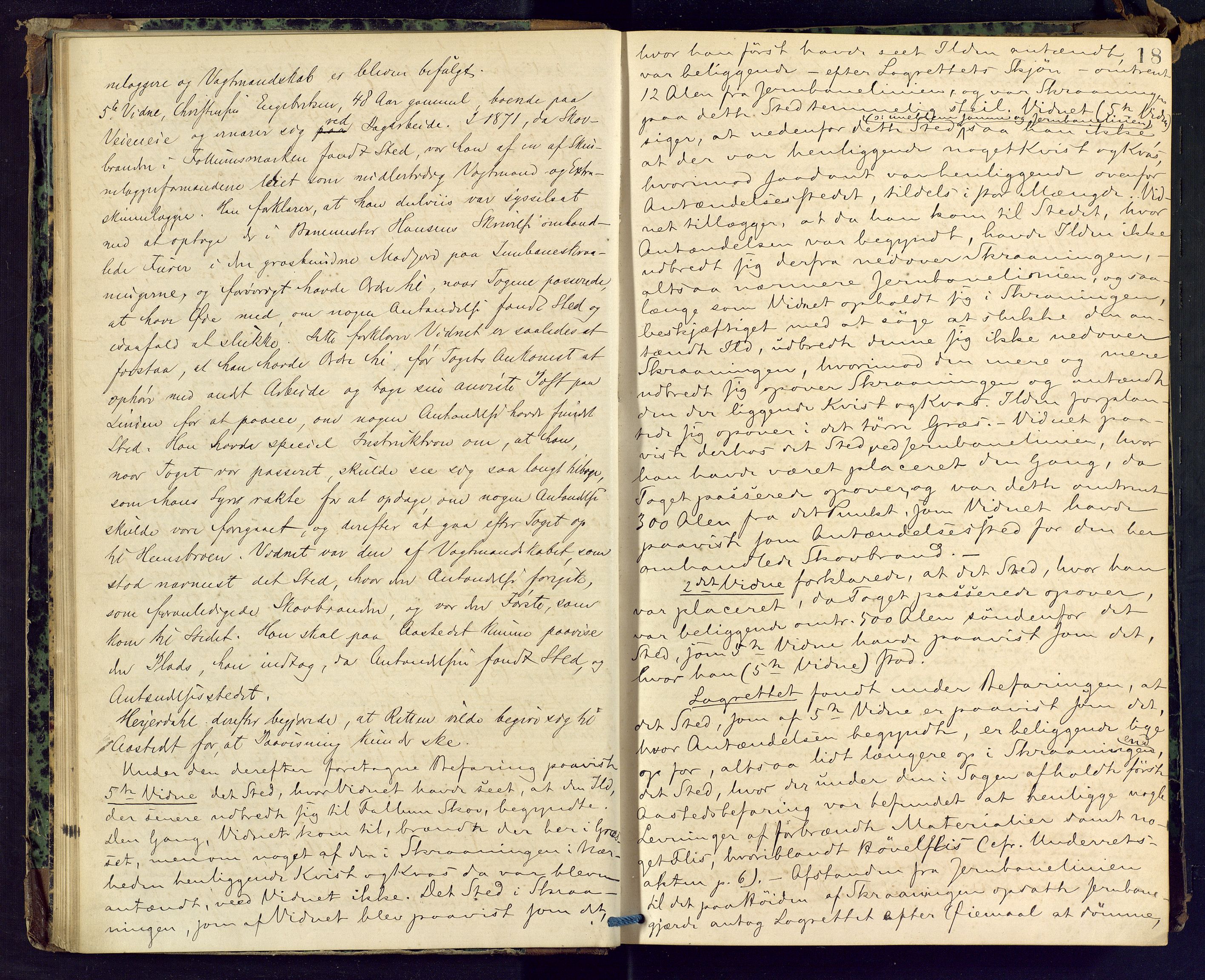 Ringerike sorenskriveri, AV/SAKO-A-105/F/Fc/Fca/L0015: Ekstrarettsprotokoll, 1876-1879, p. 18