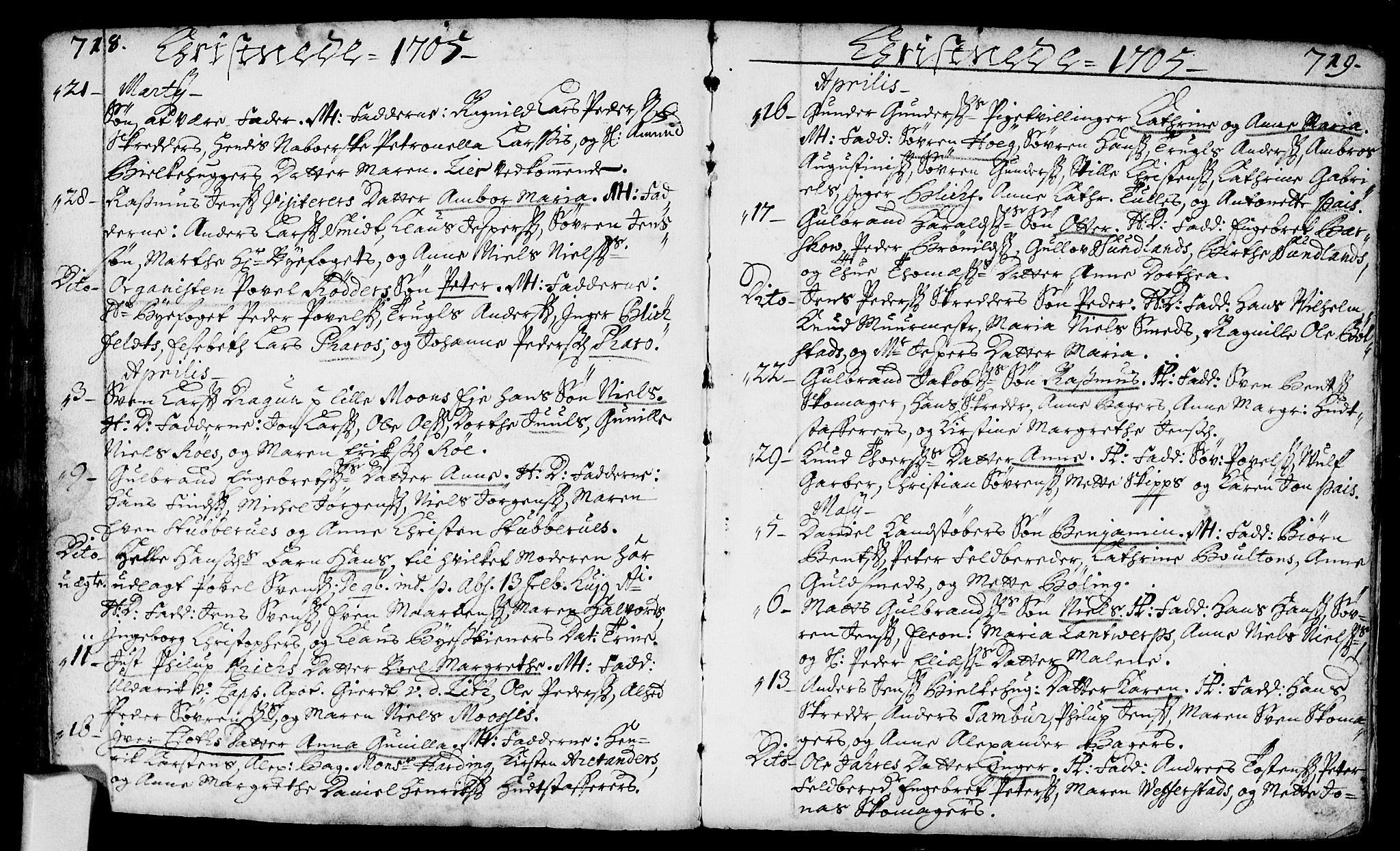 Bragernes kirkebøker, AV/SAKO-A-6/F/Fa/L0002: Parish register (official) no. I 2, 1680-1705, p. 718-719