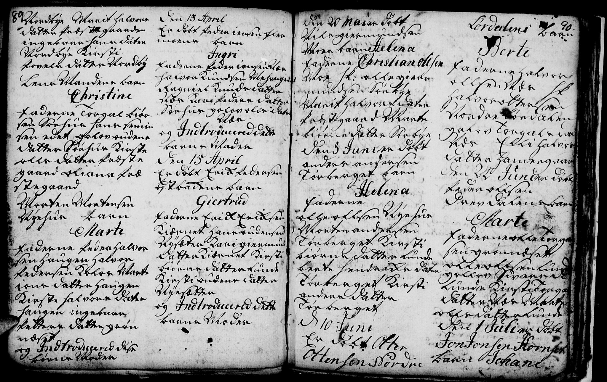 Trysil prestekontor, SAH/PREST-046/H/Ha/Hab/L0001: Parish register (copy) no. 1, 1781-1799, p. 89-90