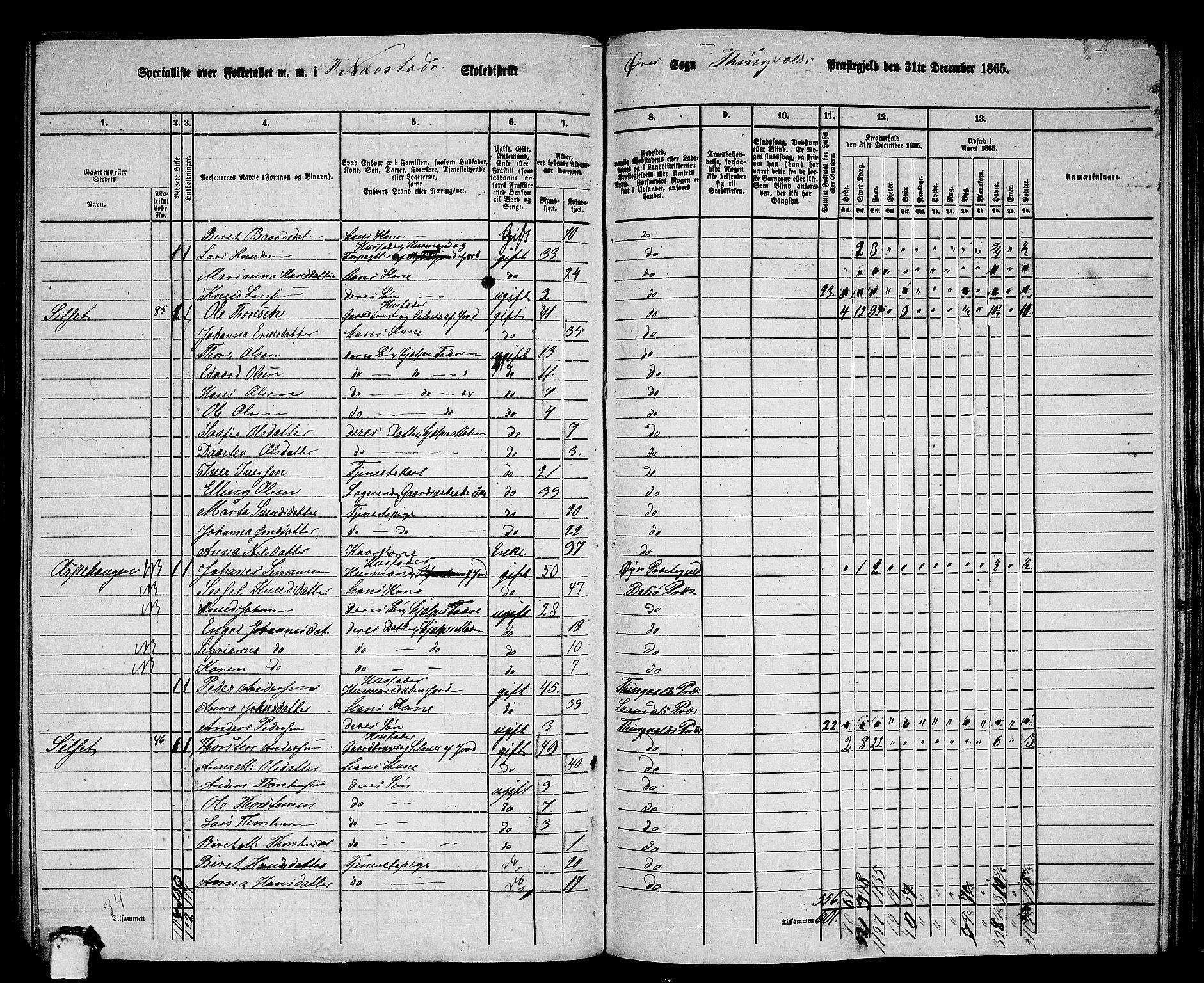 RA, 1865 census for Tingvoll, 1865, p. 182