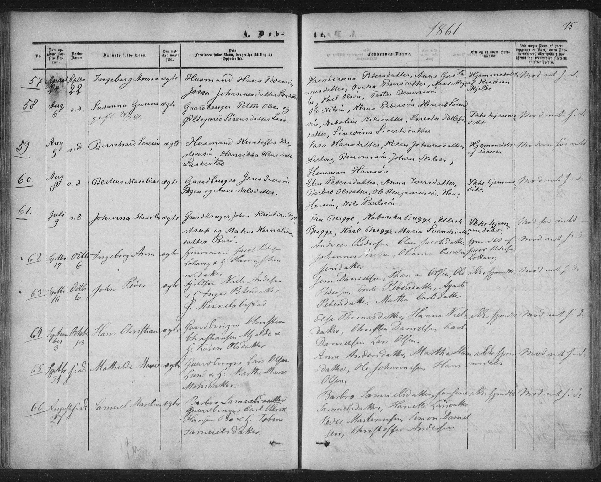 Ministerialprotokoller, klokkerbøker og fødselsregistre - Nordland, AV/SAT-A-1459/855/L0800: Parish register (official) no. 855A08, 1852-1864, p. 75