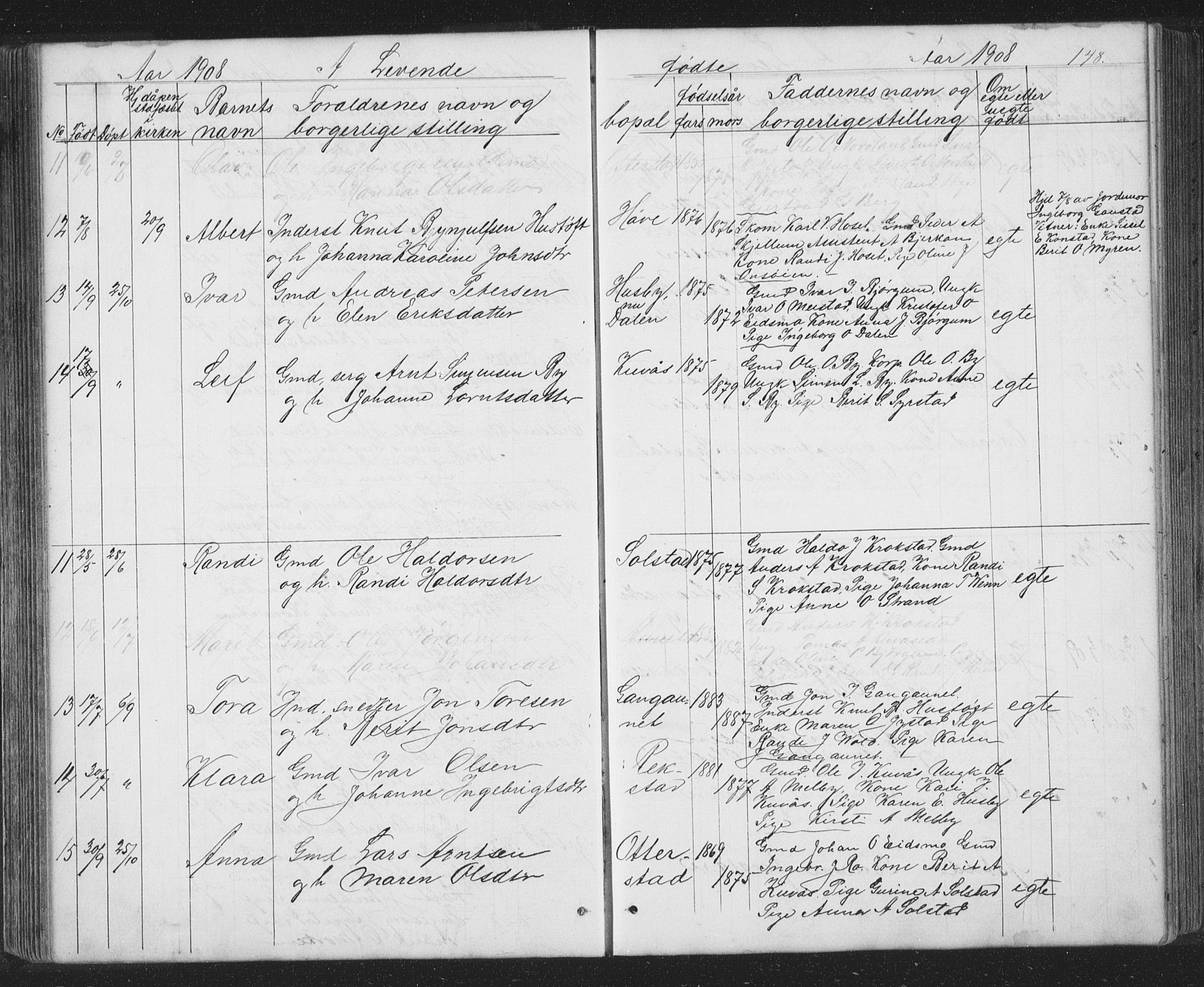 Ministerialprotokoller, klokkerbøker og fødselsregistre - Sør-Trøndelag, SAT/A-1456/667/L0798: Parish register (copy) no. 667C03, 1867-1929, p. 148