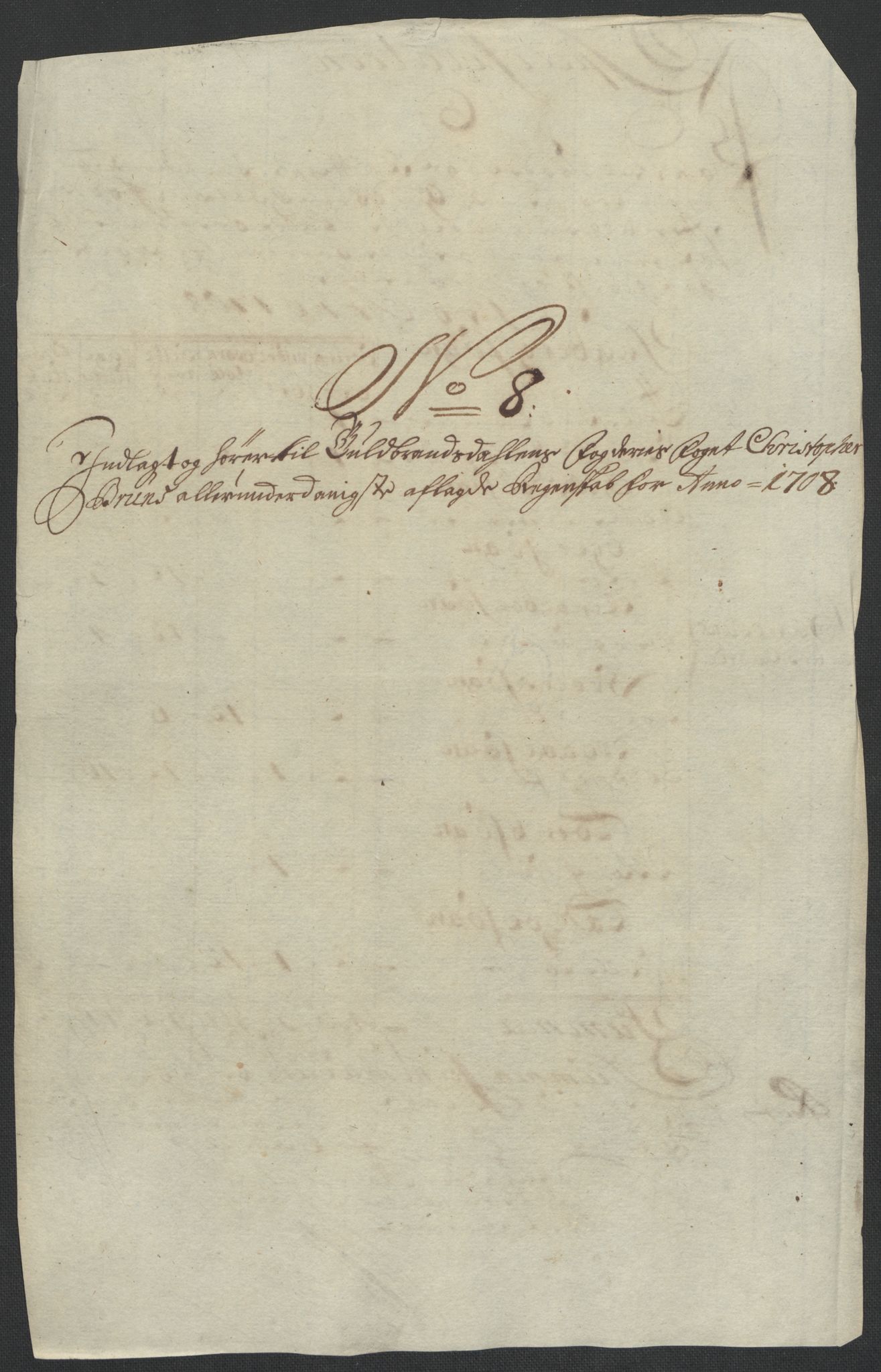 Rentekammeret inntil 1814, Reviderte regnskaper, Fogderegnskap, RA/EA-4092/R17/L1179: Fogderegnskap Gudbrandsdal, 1708-1710, p. 54