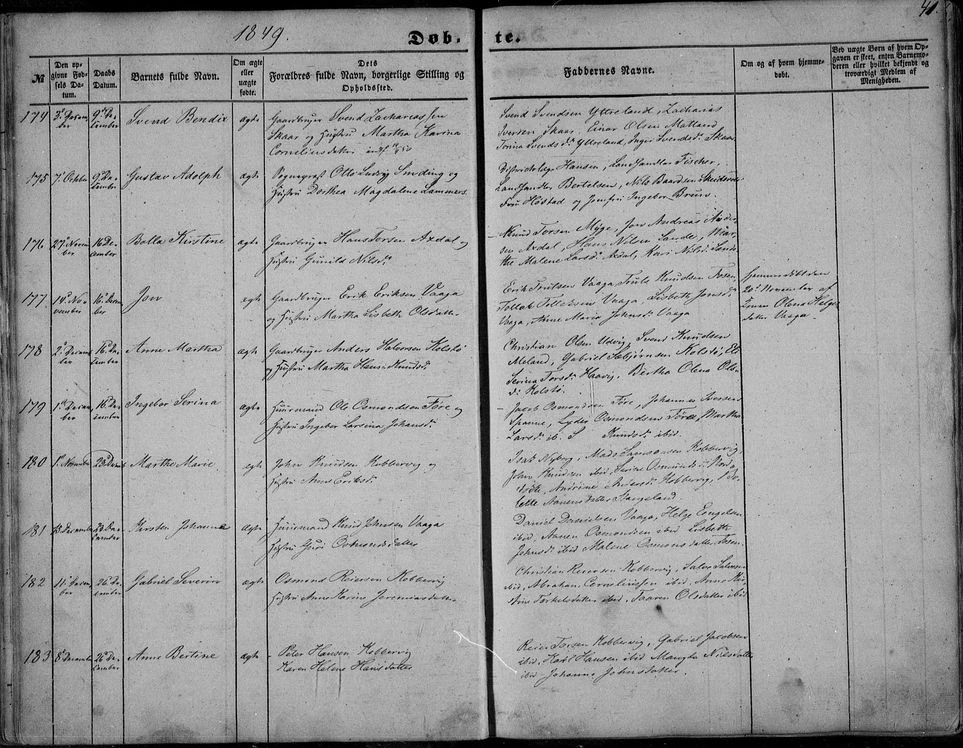 Avaldsnes sokneprestkontor, SAST/A -101851/H/Ha/Haa/L0008: Parish register (official) no. A 8, 1847-1857, p. 41