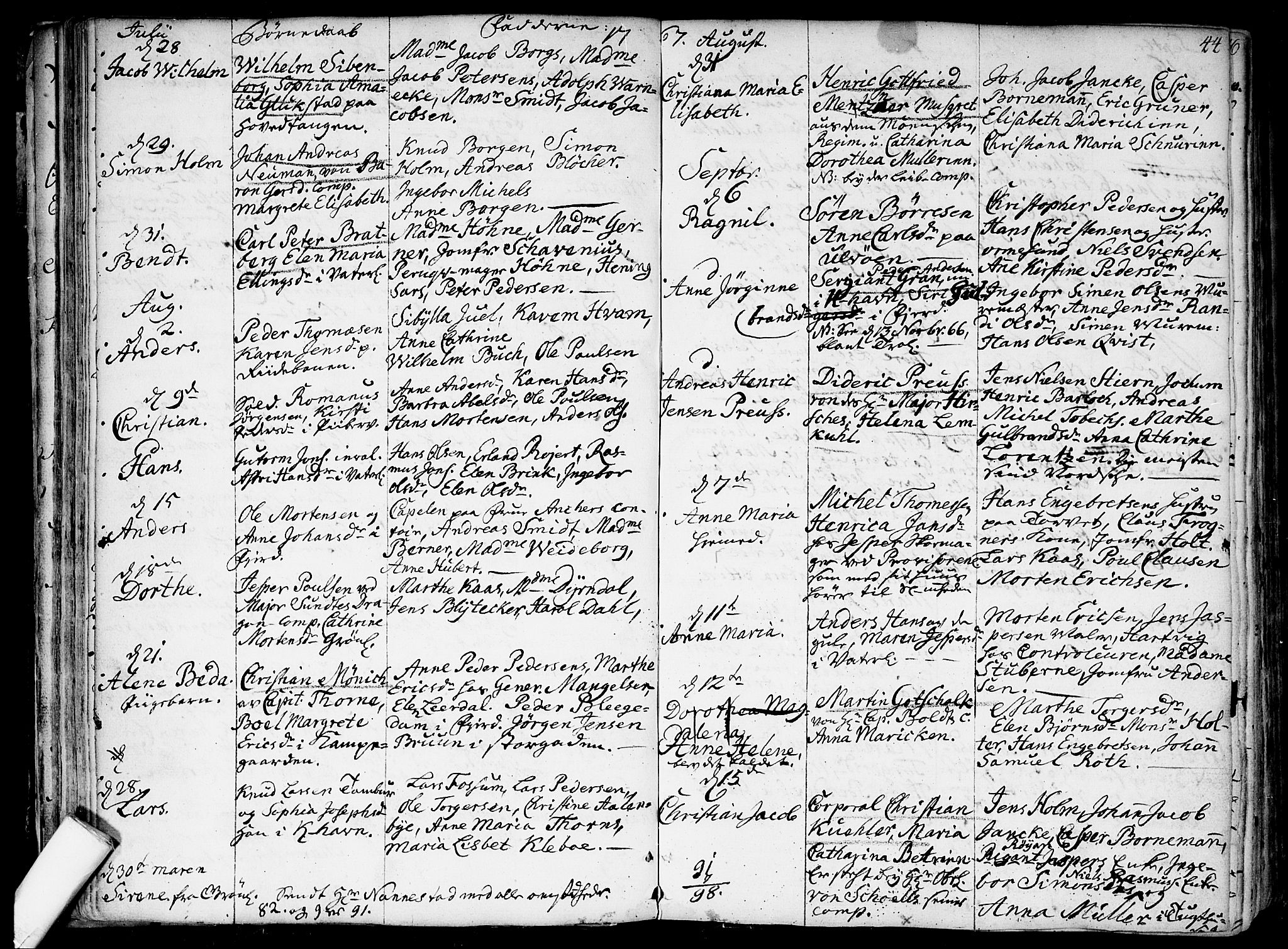 Garnisonsmenigheten Kirkebøker, AV/SAO-A-10846/F/Fa/L0002: Parish register (official) no. 2, 1757-1776, p. 44