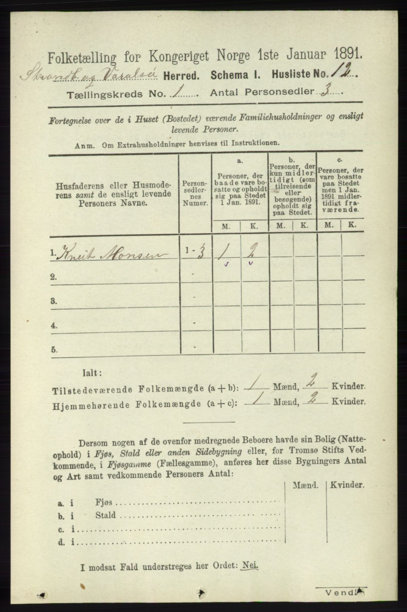 RA, 1891 census for 1226 Strandebarm og Varaldsøy, 1891, p. 35