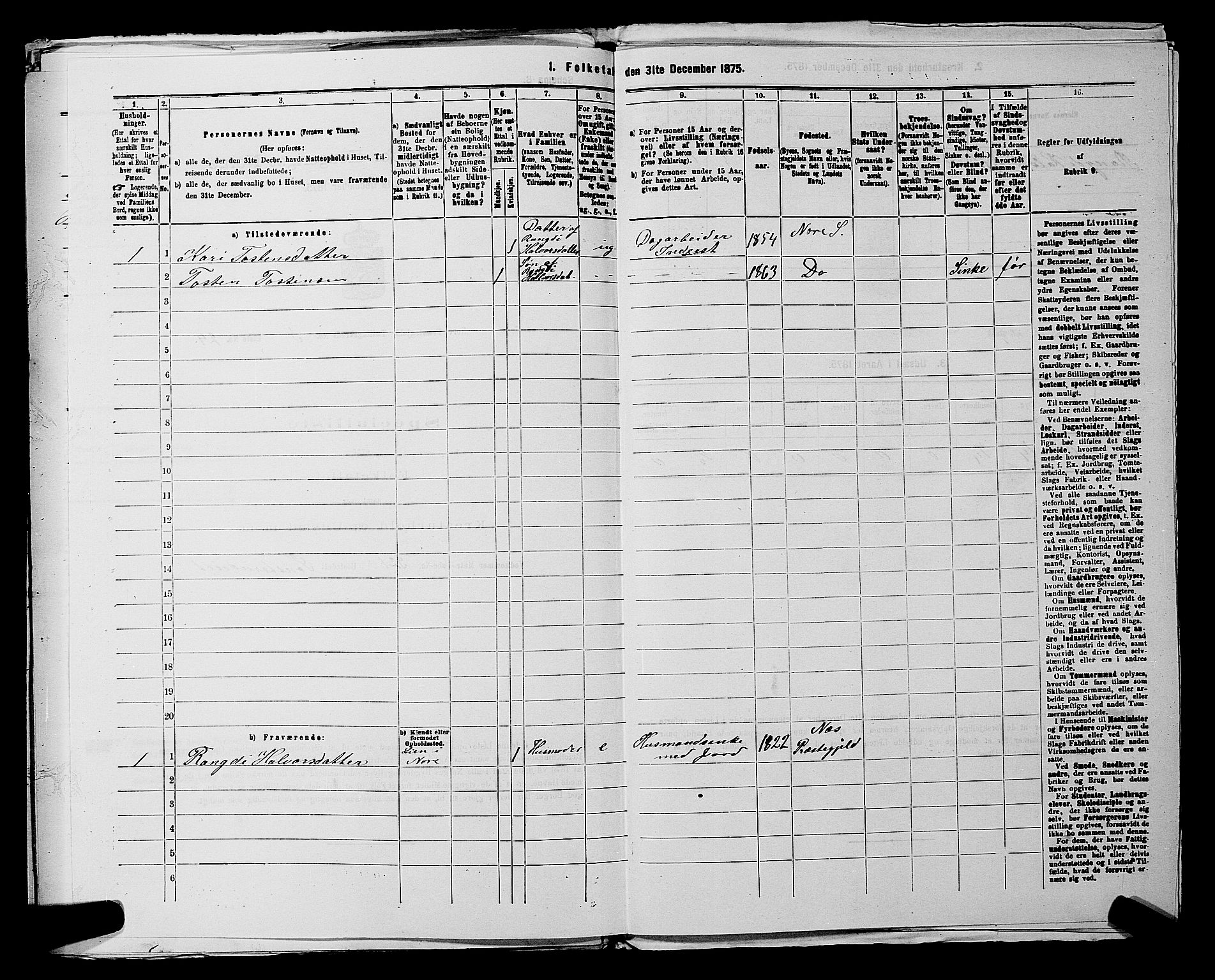 SAKO, 1875 census for 0633P Nore, 1875, p. 704