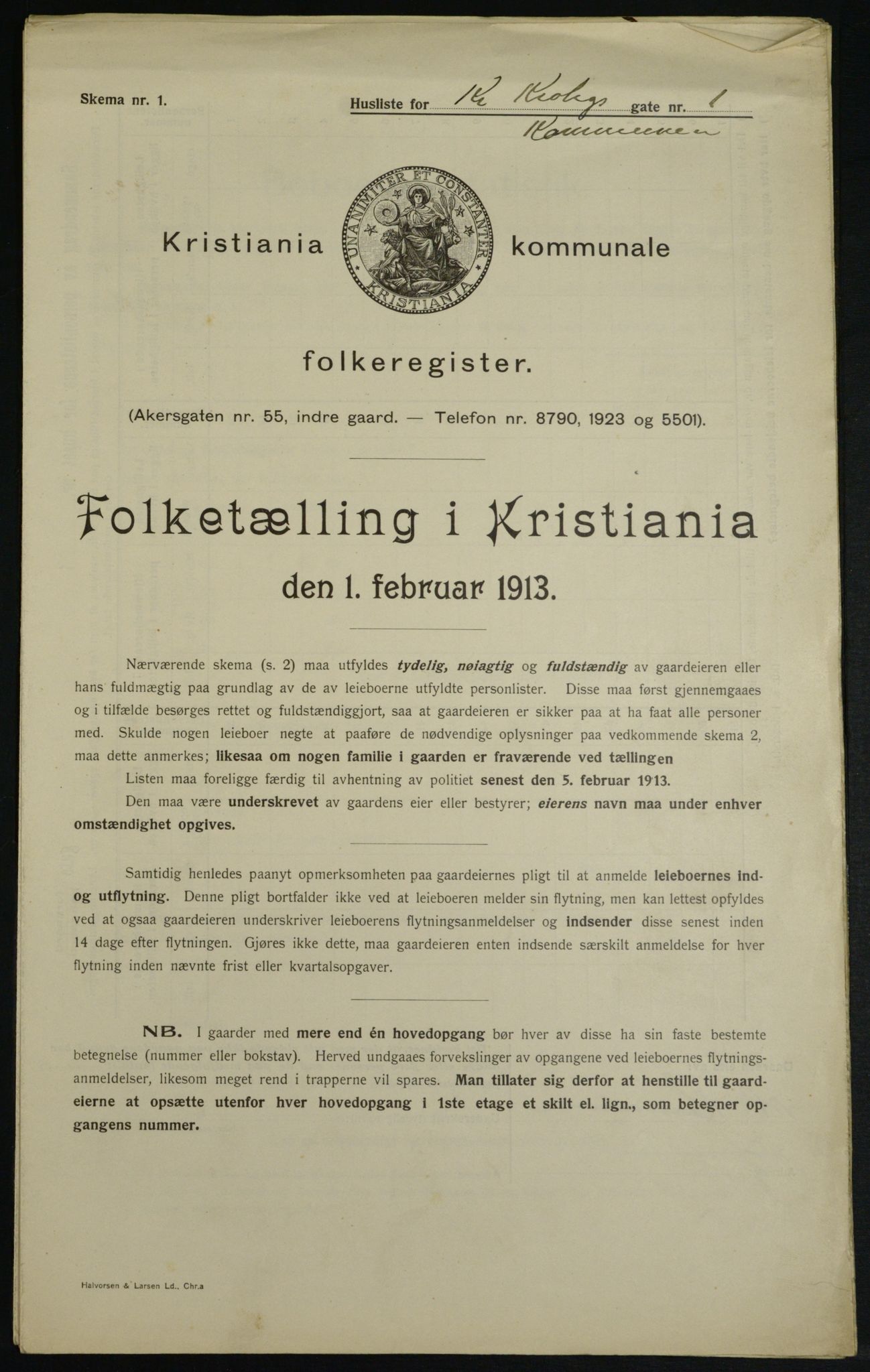 OBA, Municipal Census 1913 for Kristiania, 1913, p. 11788