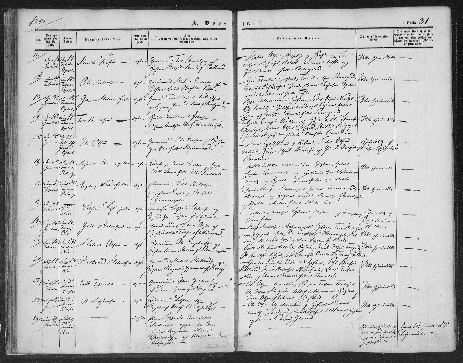Rollag kirkebøker, AV/SAKO-A-240/F/Fa/L0008: Parish register (official) no. I 8, 1847-1860, p. 31