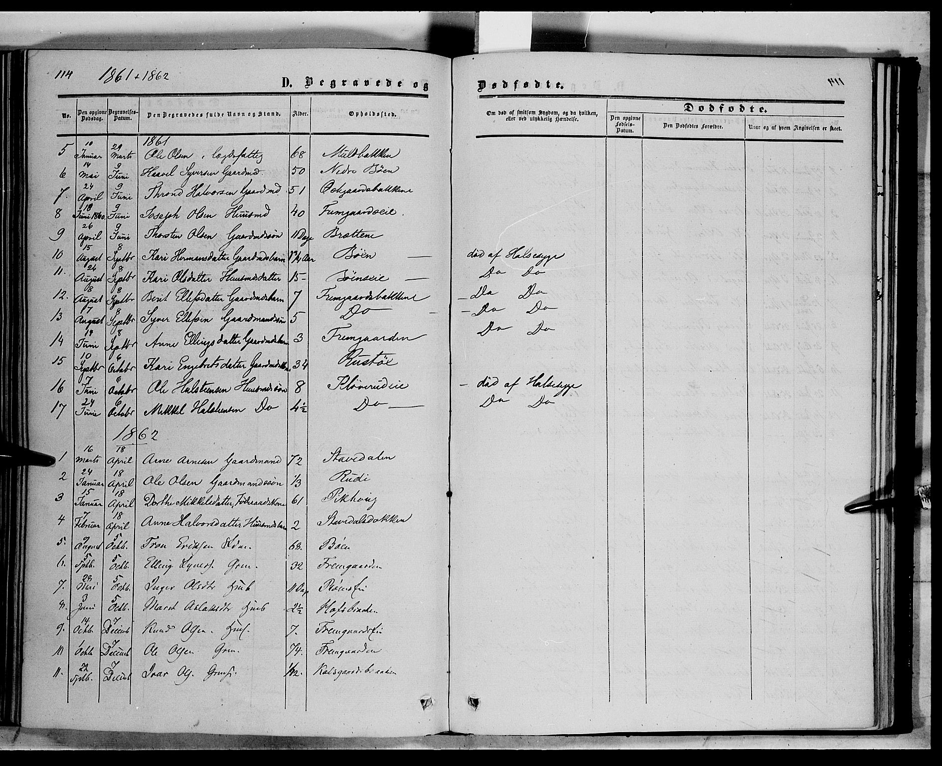 Sør-Aurdal prestekontor, SAH/PREST-128/H/Ha/Haa/L0006: Parish register (official) no. 6, 1849-1876, p. 114