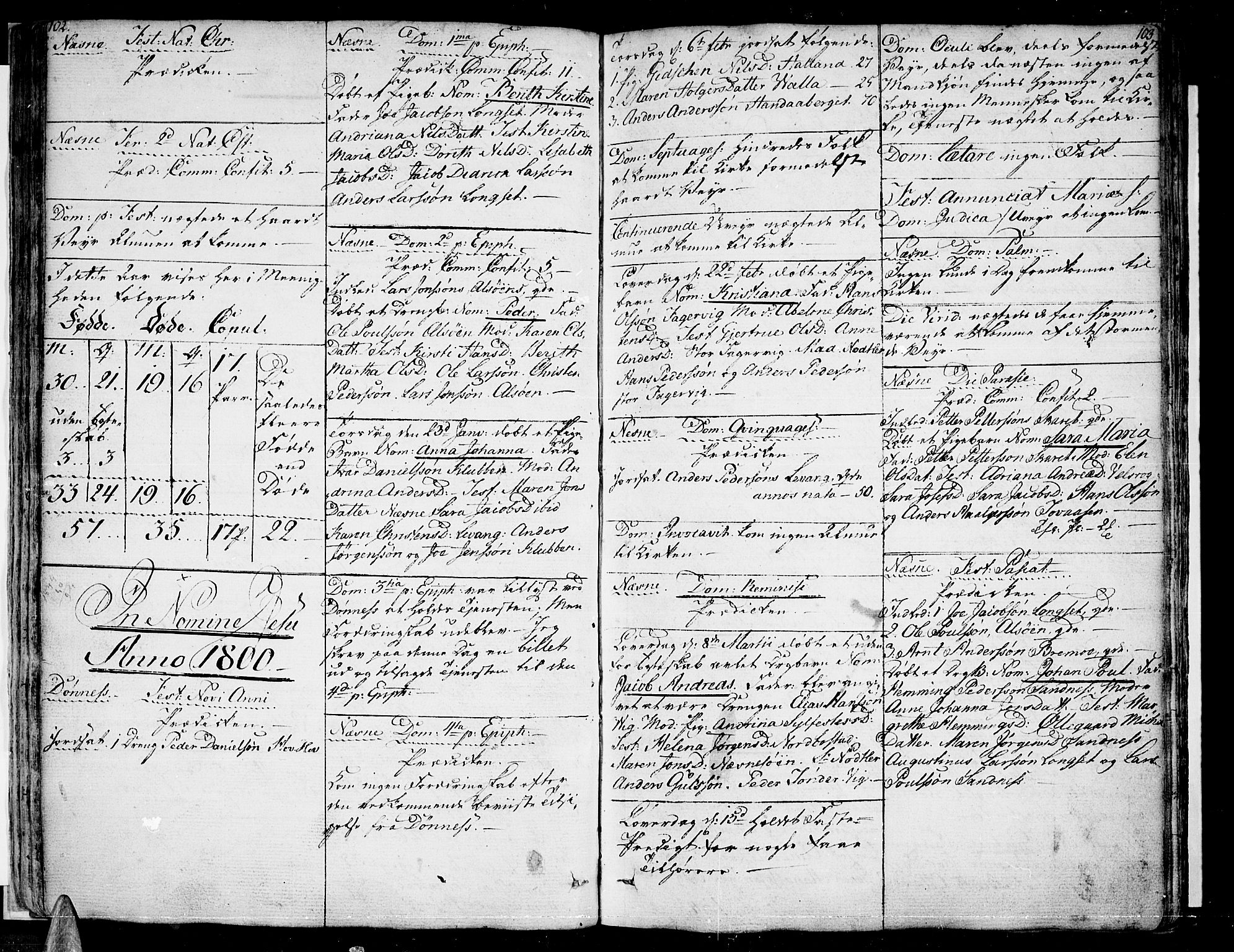 Ministerialprotokoller, klokkerbøker og fødselsregistre - Nordland, SAT/A-1459/838/L0545: Parish register (official) no. 838A04, 1791-1820, p. 102-103