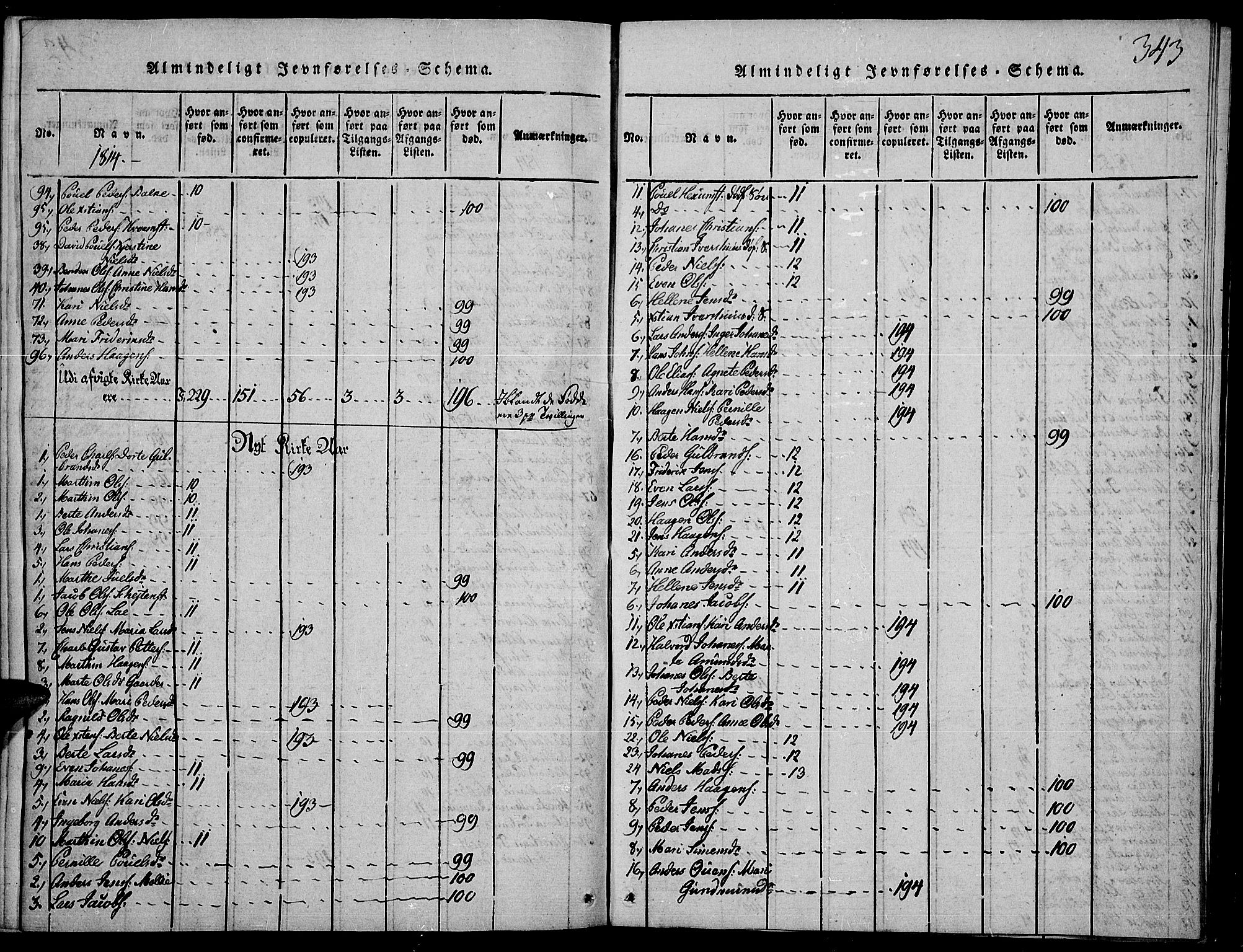 Toten prestekontor, SAH/PREST-102/H/Ha/Haa/L0009: Parish register (official) no. 9, 1814-1820, p. 343