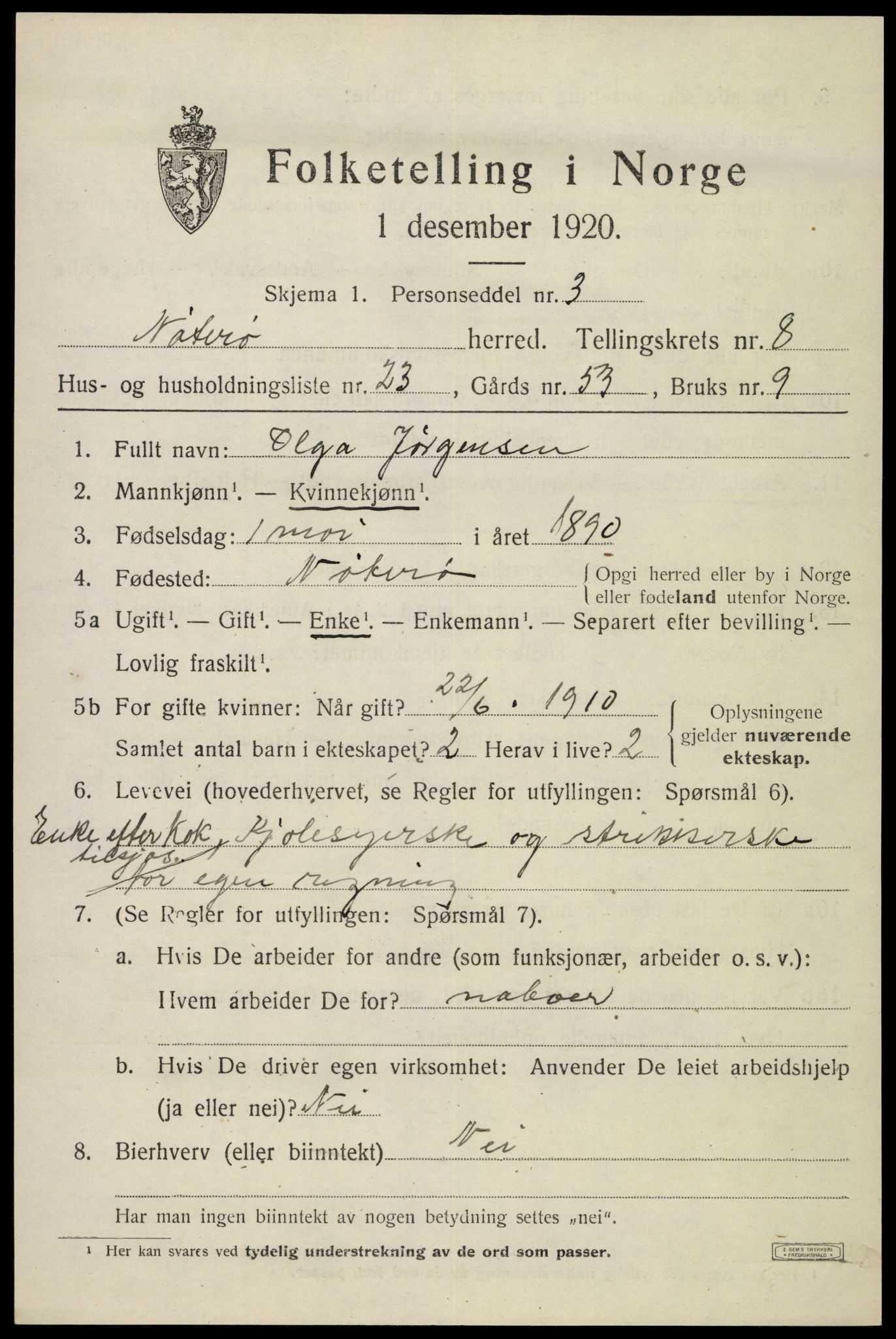 SAKO, 1920 census for Nøtterøy, 1920, p. 10637