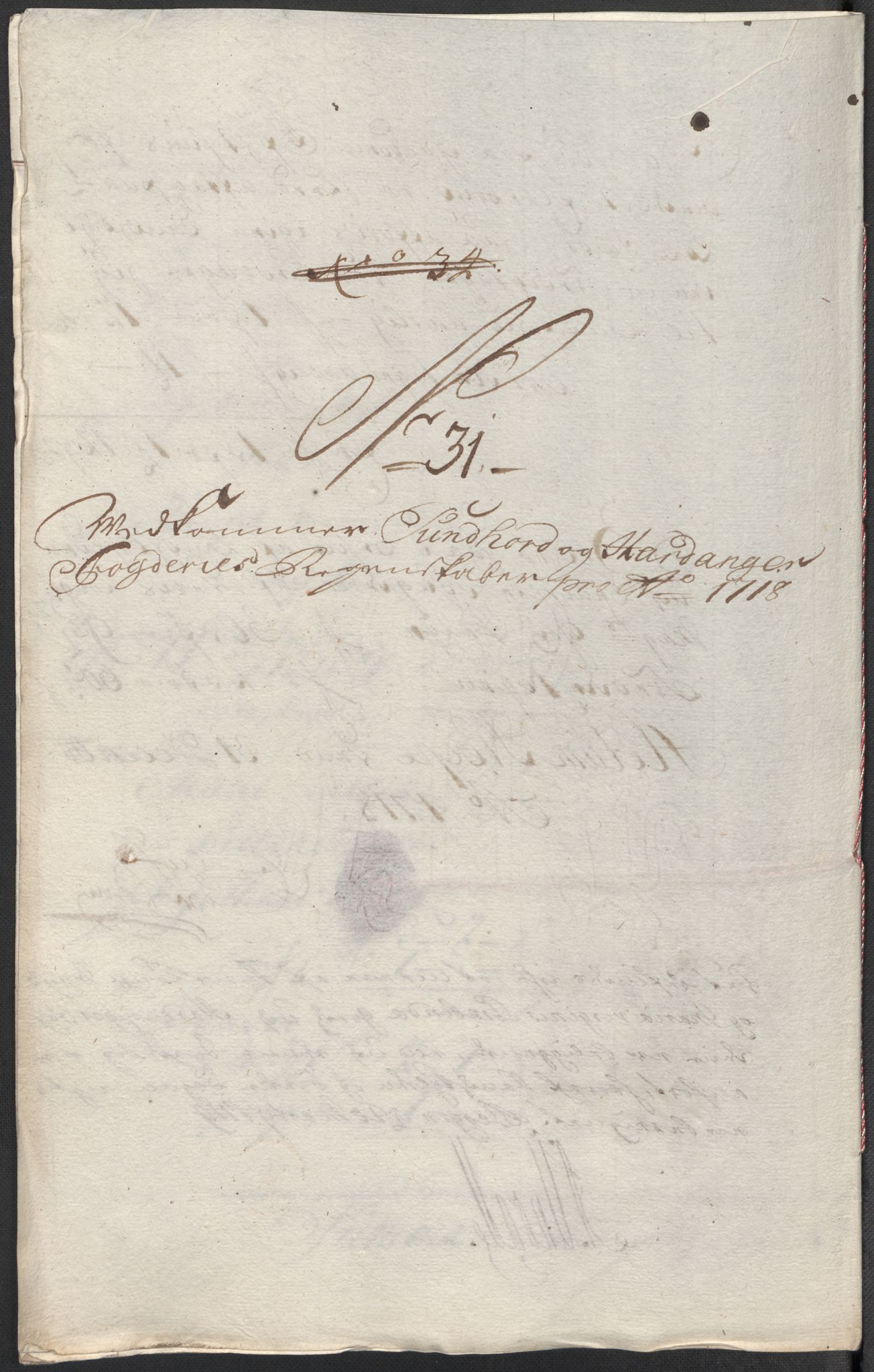 Rentekammeret inntil 1814, Reviderte regnskaper, Fogderegnskap, AV/RA-EA-4092/R48/L2995: Fogderegnskap Sunnhordland og Hardanger, 1718, p. 177