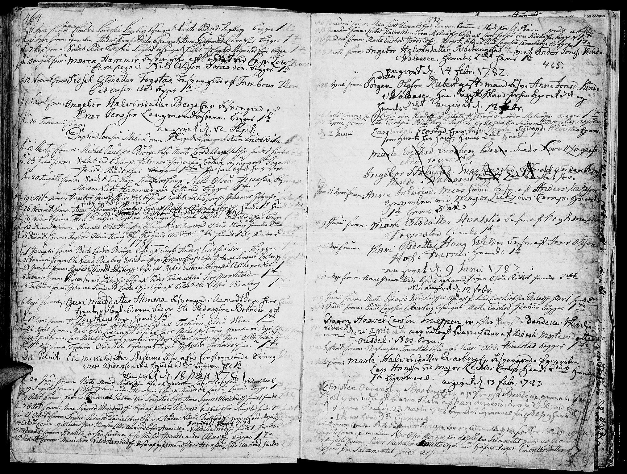 Ringsaker prestekontor, SAH/PREST-014/K/Ka/L0003: Parish register (official) no. 3, 1775-1798, p. 464-465