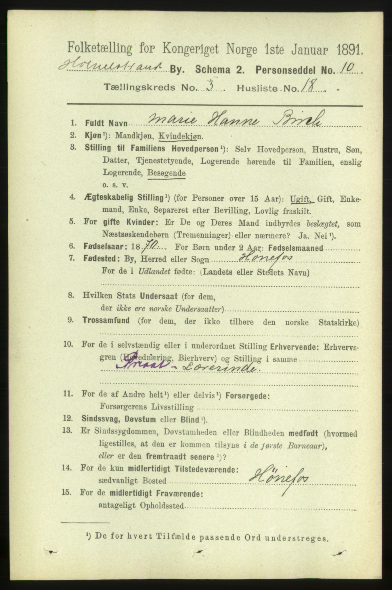 RA, 1891 census for 0702 Holmestrand, 1891, p. 1921