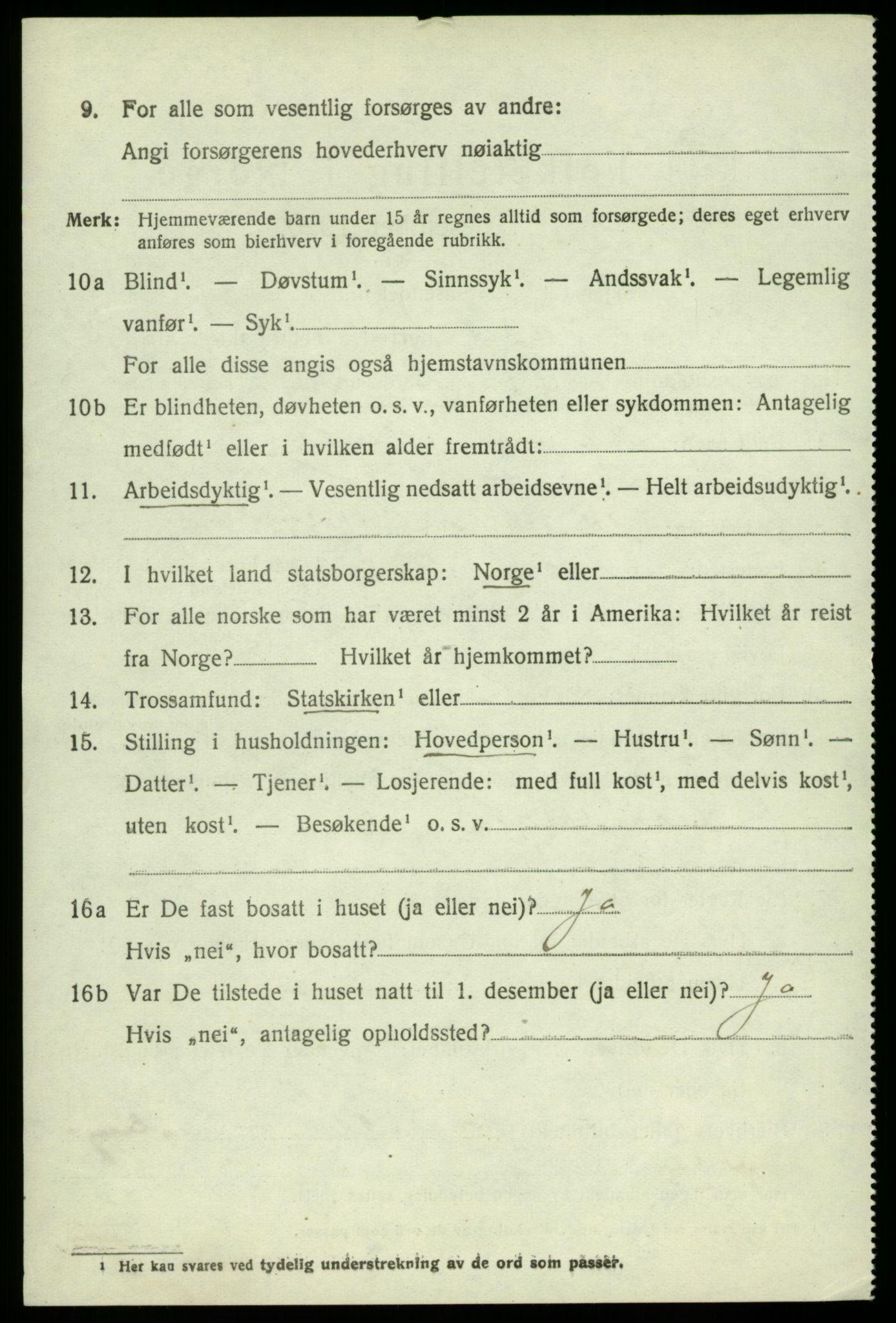 SAB, 1920 census for Sund, 1920, p. 920